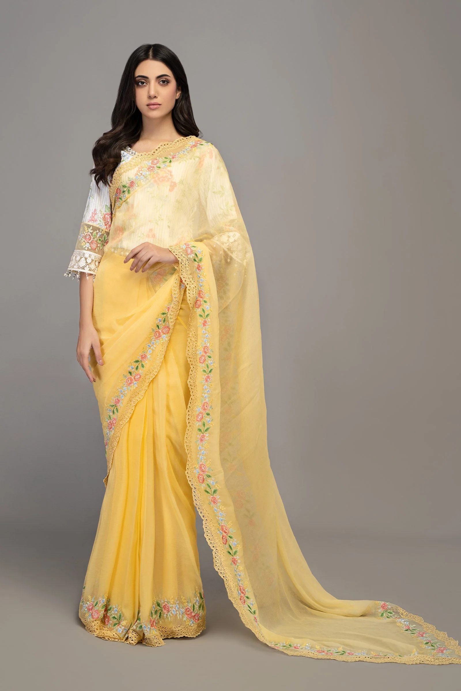 Saree Yellow SF-EF23-31 - Image 3