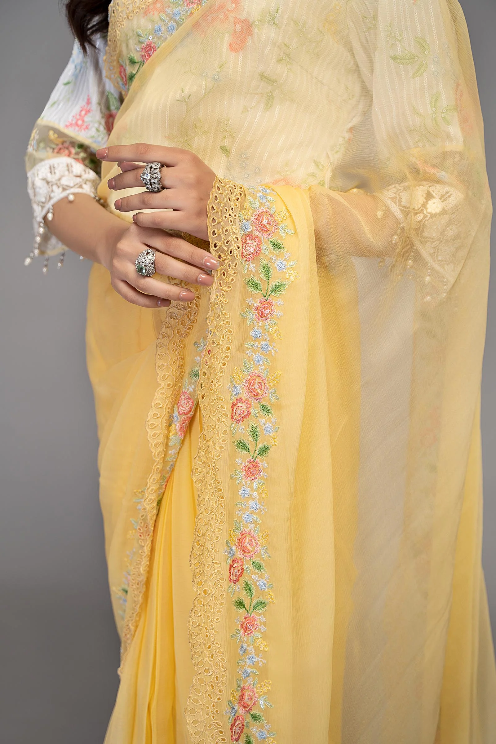 Saree Yellow SF-EF23-31 - Image 4