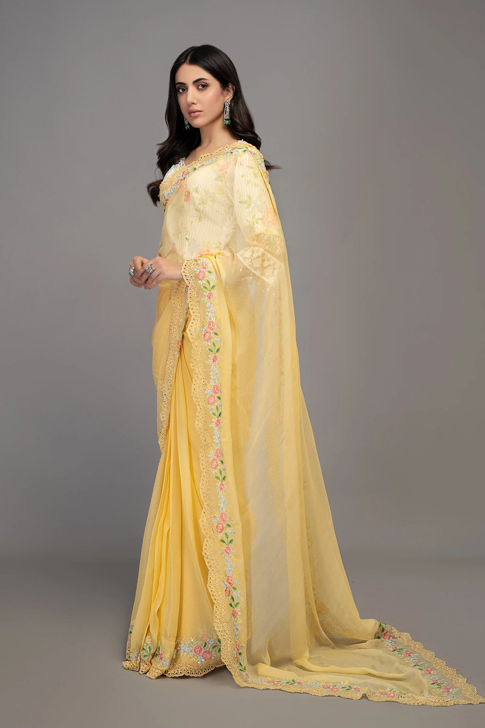 Saree Yellow SF-EF23-31 - Image 6