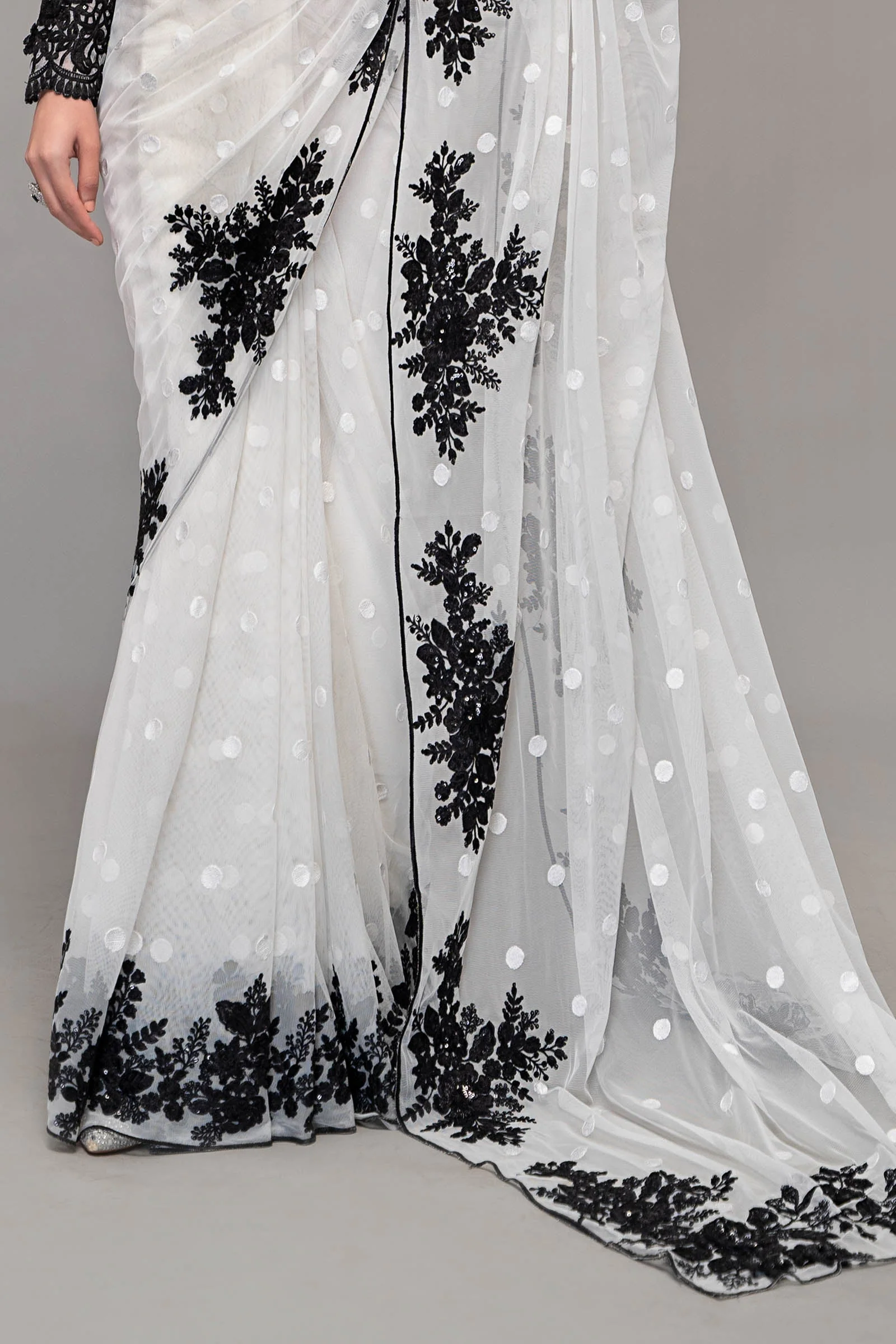 Saree White SF-EF23-40 - Image 3