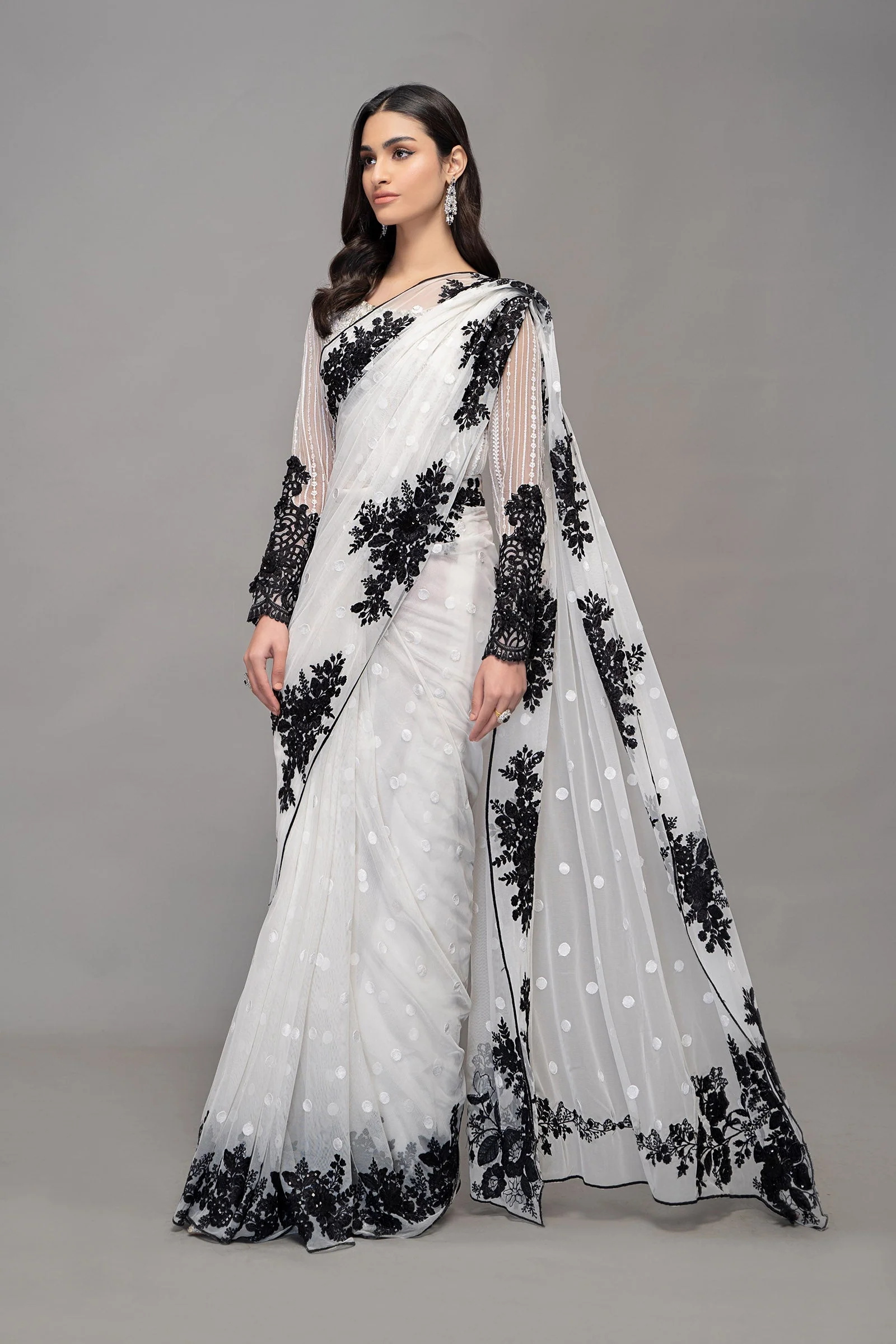 Saree White SF-EF23-40 - Image 6