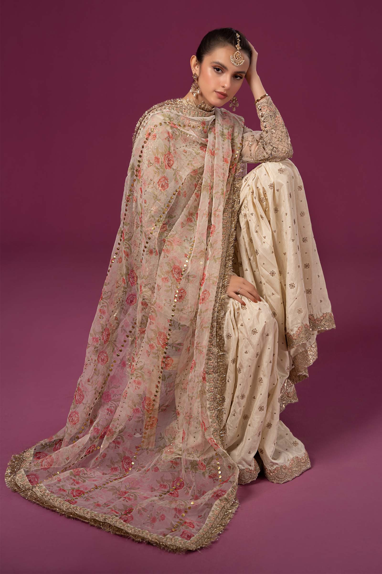3 Piece Embroidered Organza Suit - Image 3
