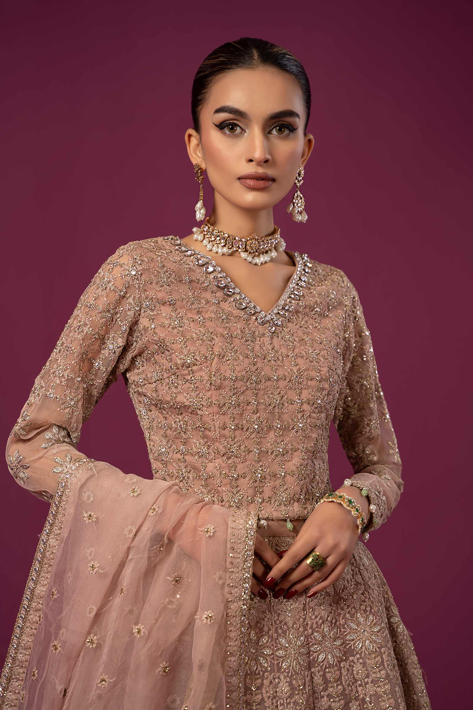 3 Piece Embroidered Organza Suit - Image 3