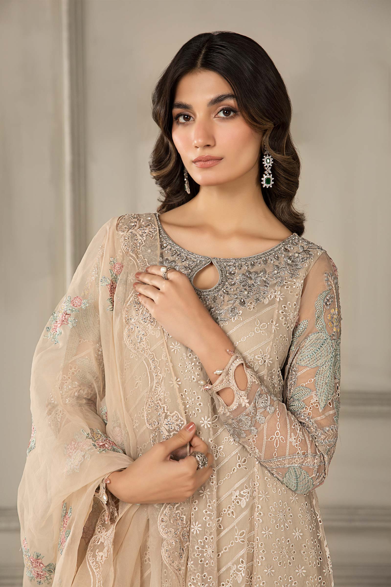 3 Piece Embroidered Organza Suit - Image 2