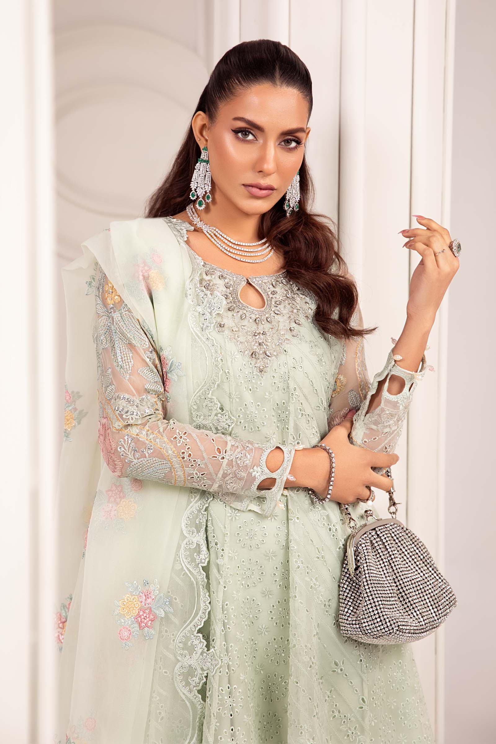 3 Piece Embroidered Organza Suit - Image 2