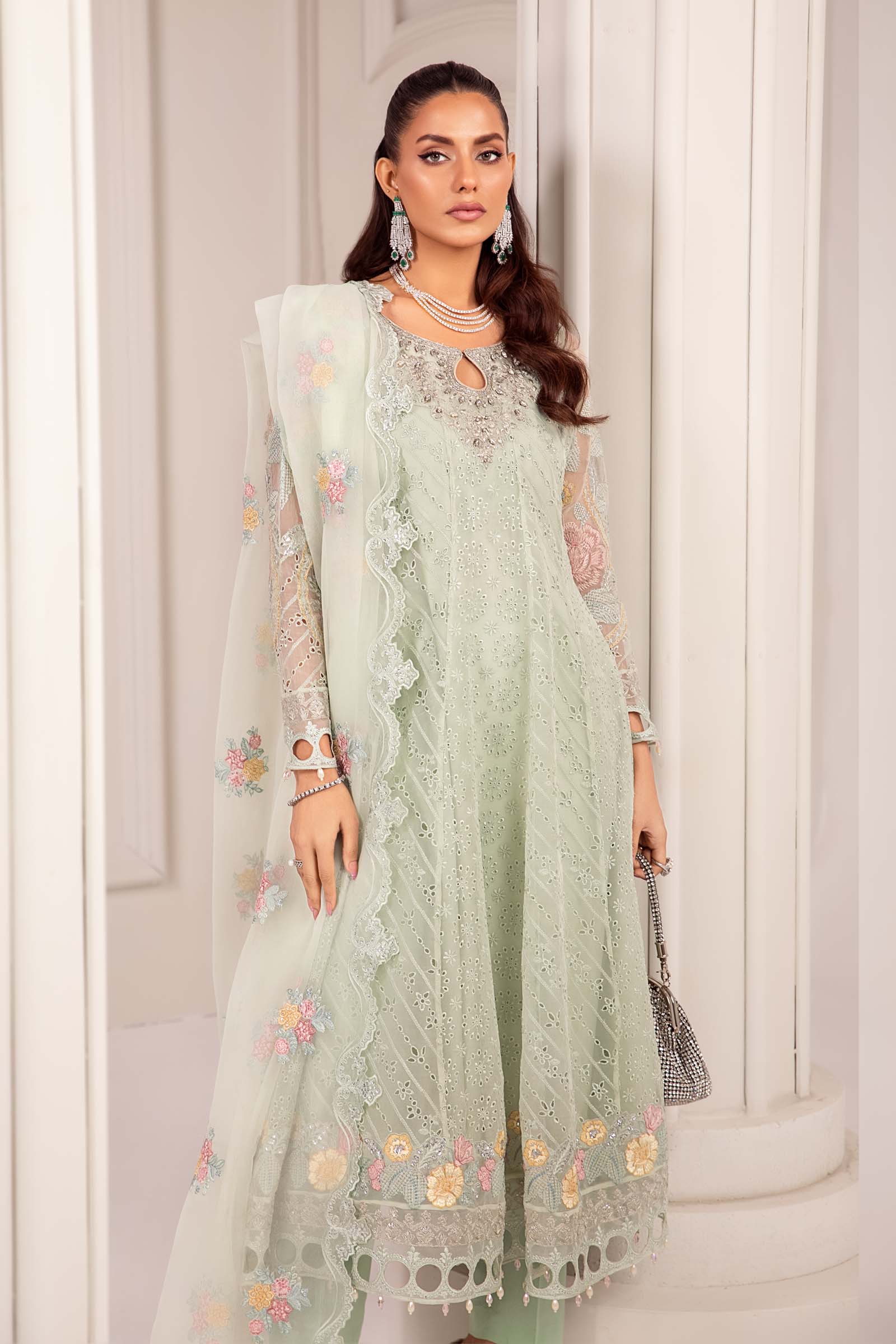 3 Piece Embroidered Organza Suit - Image 3