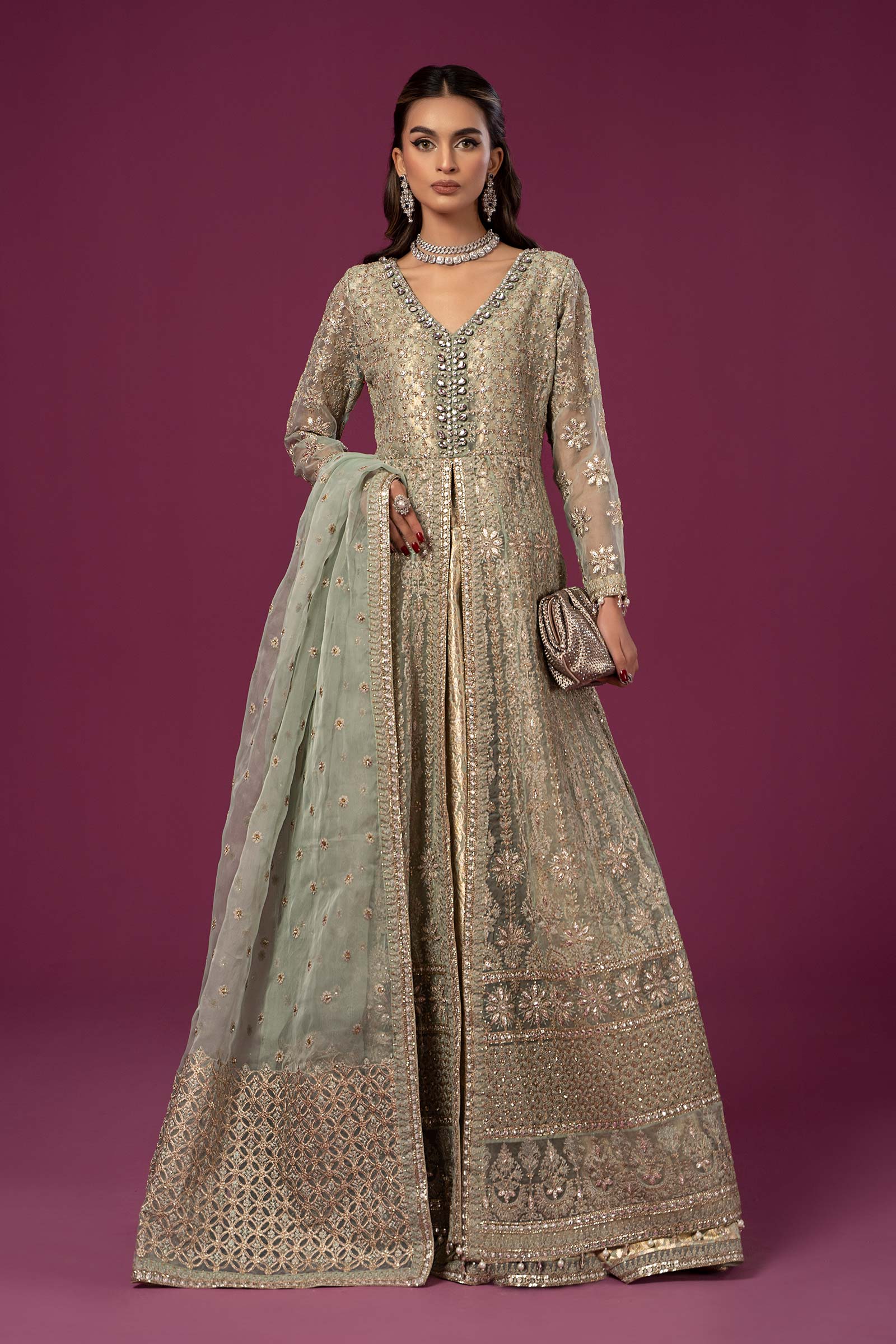 3 Piece Embroidered Organza Suit - Image 3
