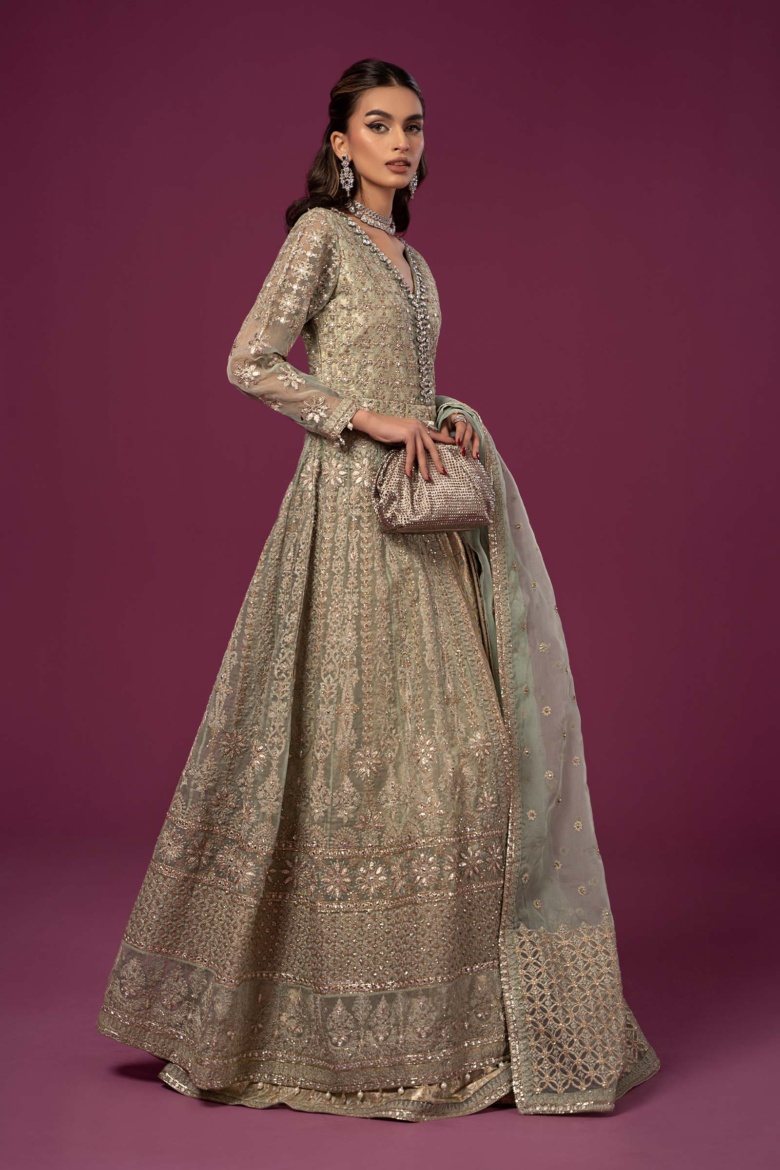 3 Piece Embroidered Organza Suit - Image 8
