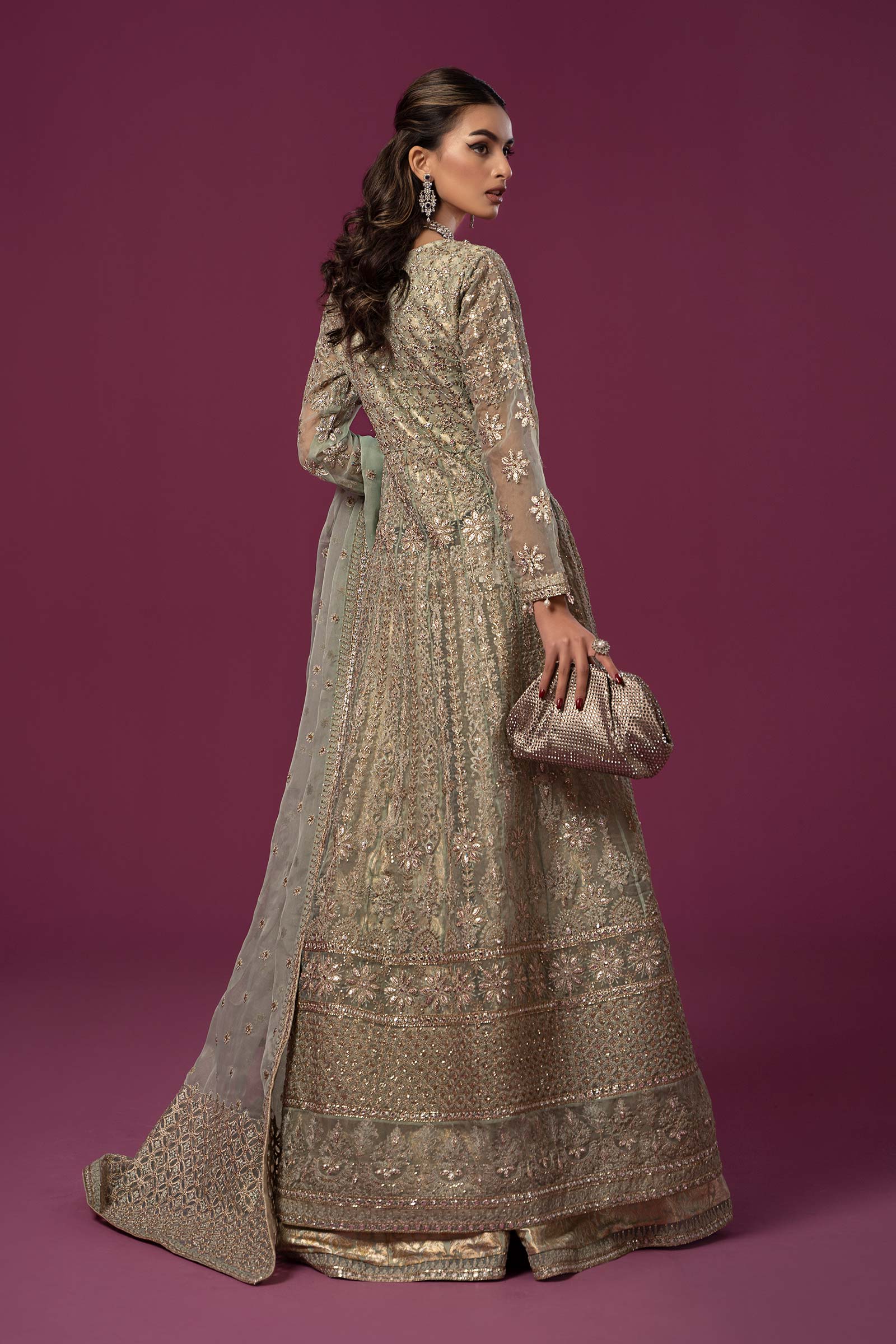 3 Piece Embroidered Organza Suit - Image 9