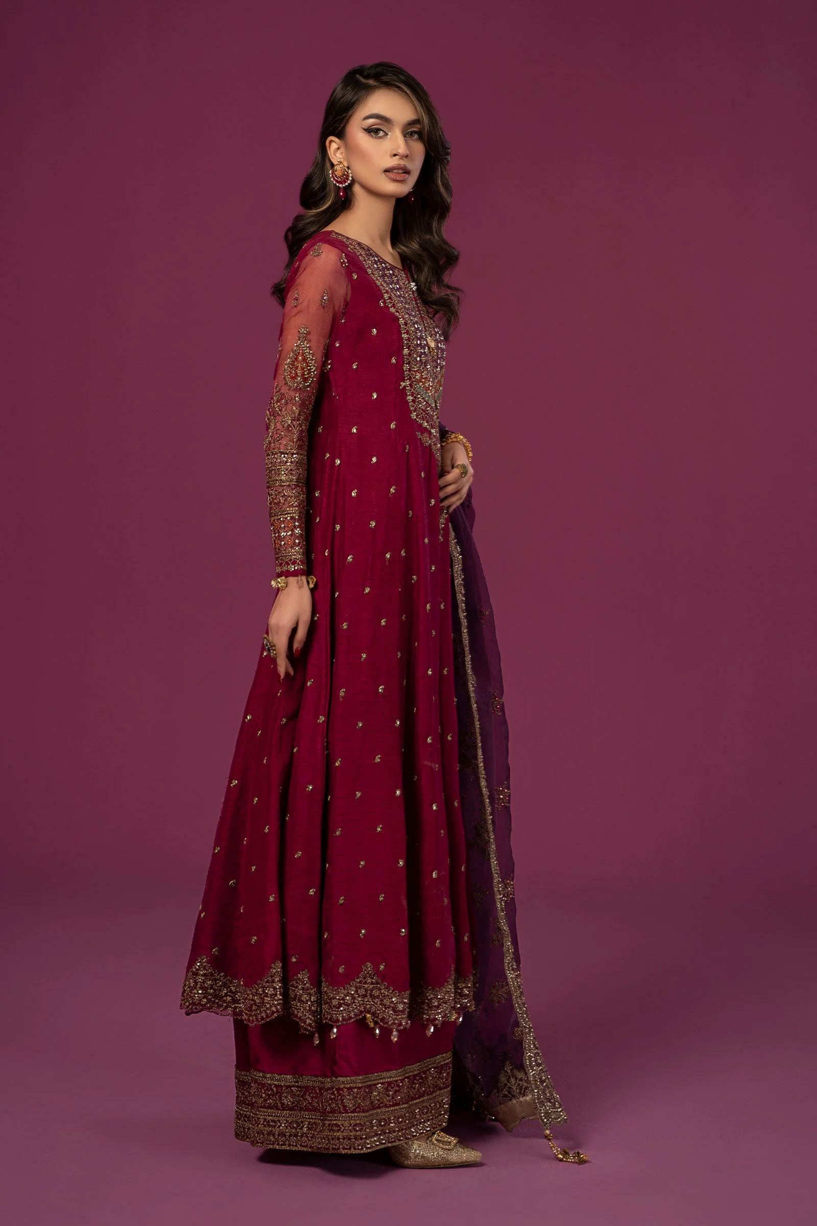3 Piece Embroidered Raw Silk Suit - Image 12