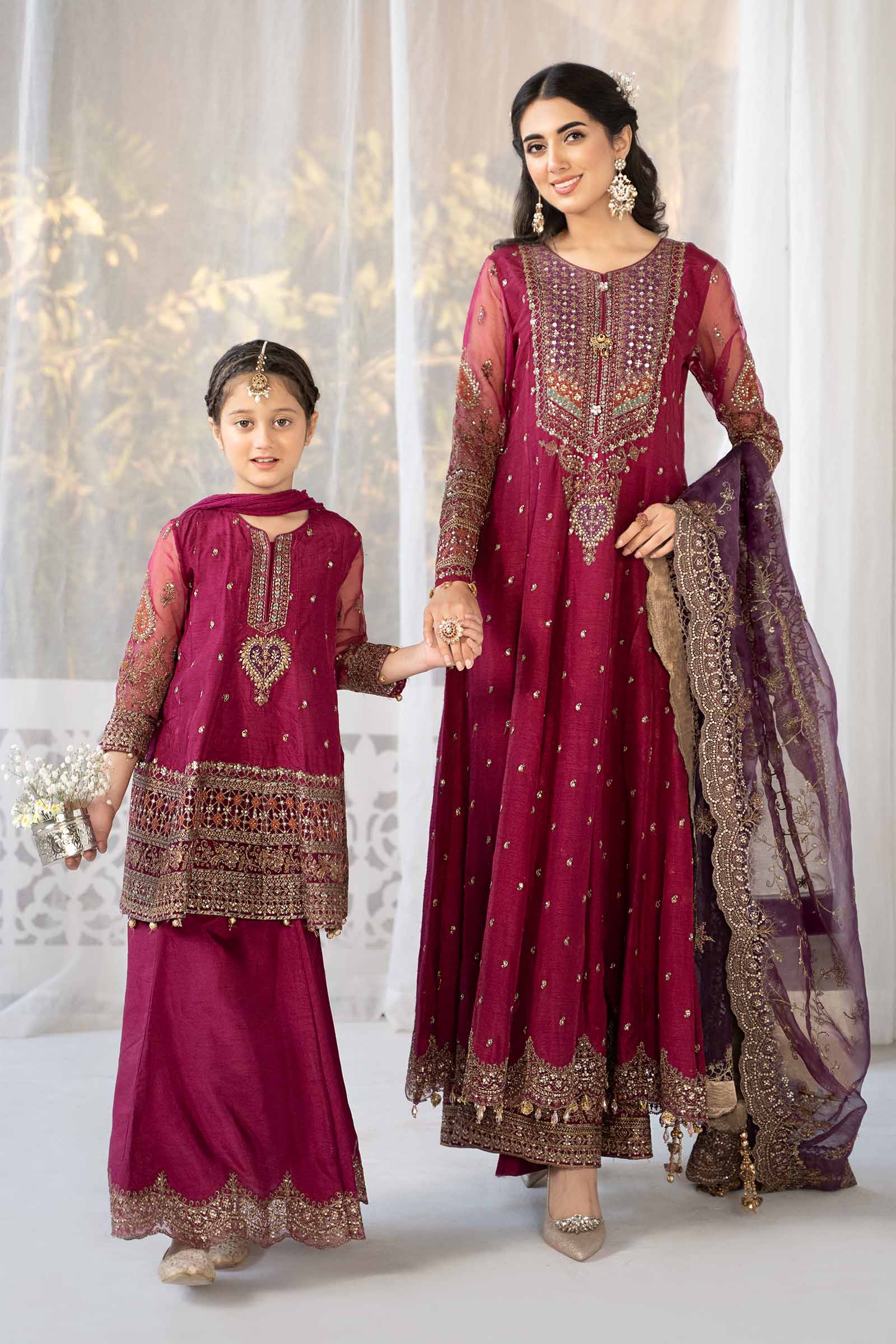3 Piece Embroidered Raw Silk Suit - Image 2