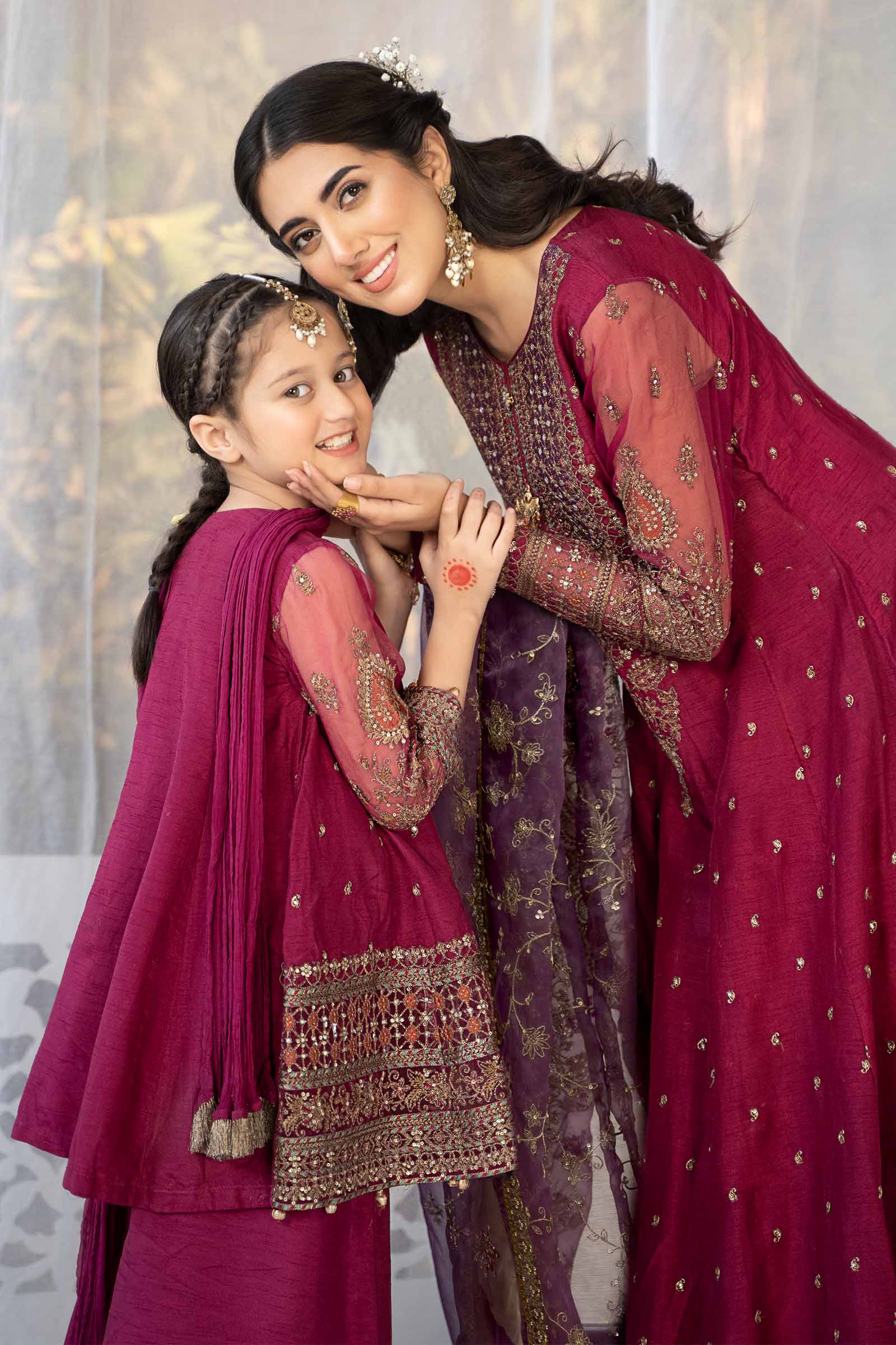 3 Piece Embroidered Raw Silk Suit - Image 3
