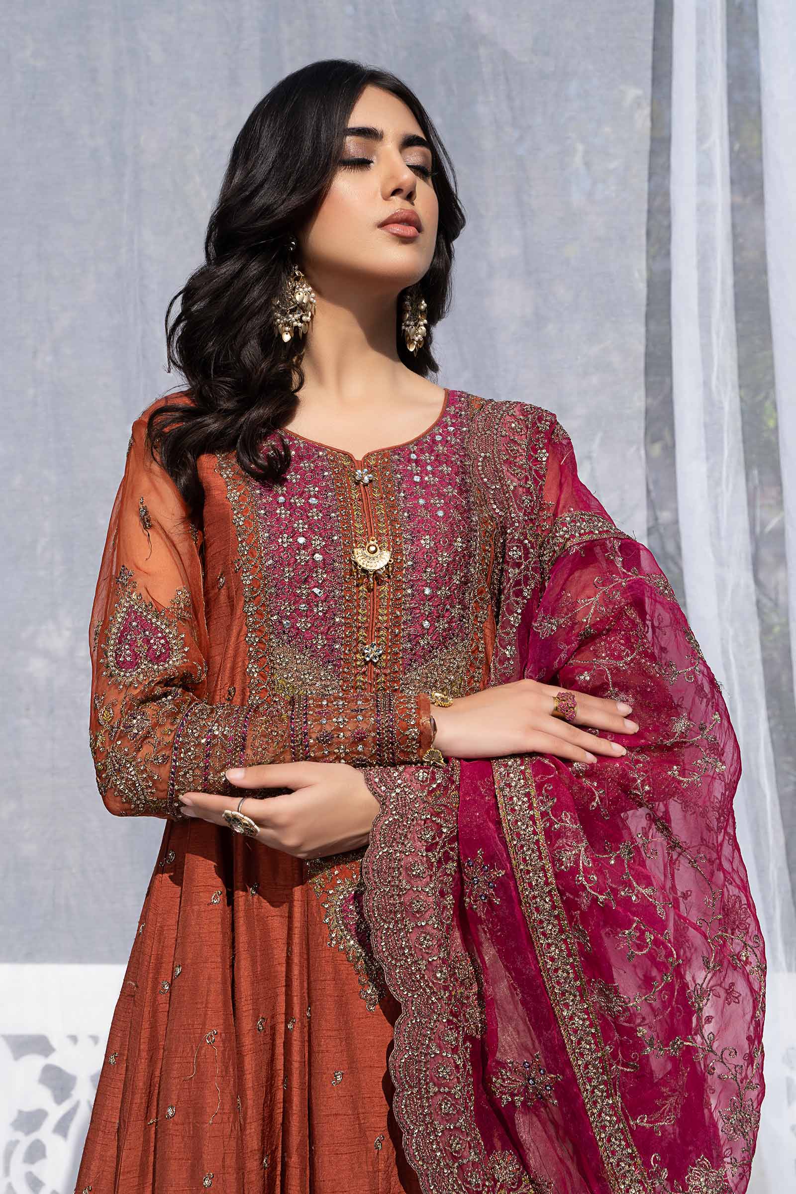 3 Piece Embroidered Raw Silk Suit - Image 5