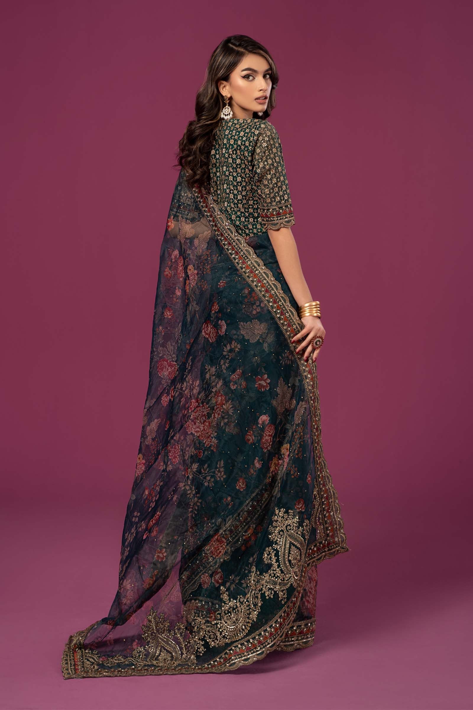 Embroidered Organza Saree - Image 8