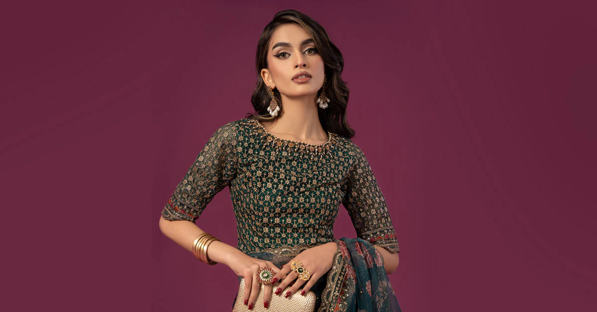 Embroidered Organza Saree - Image 9