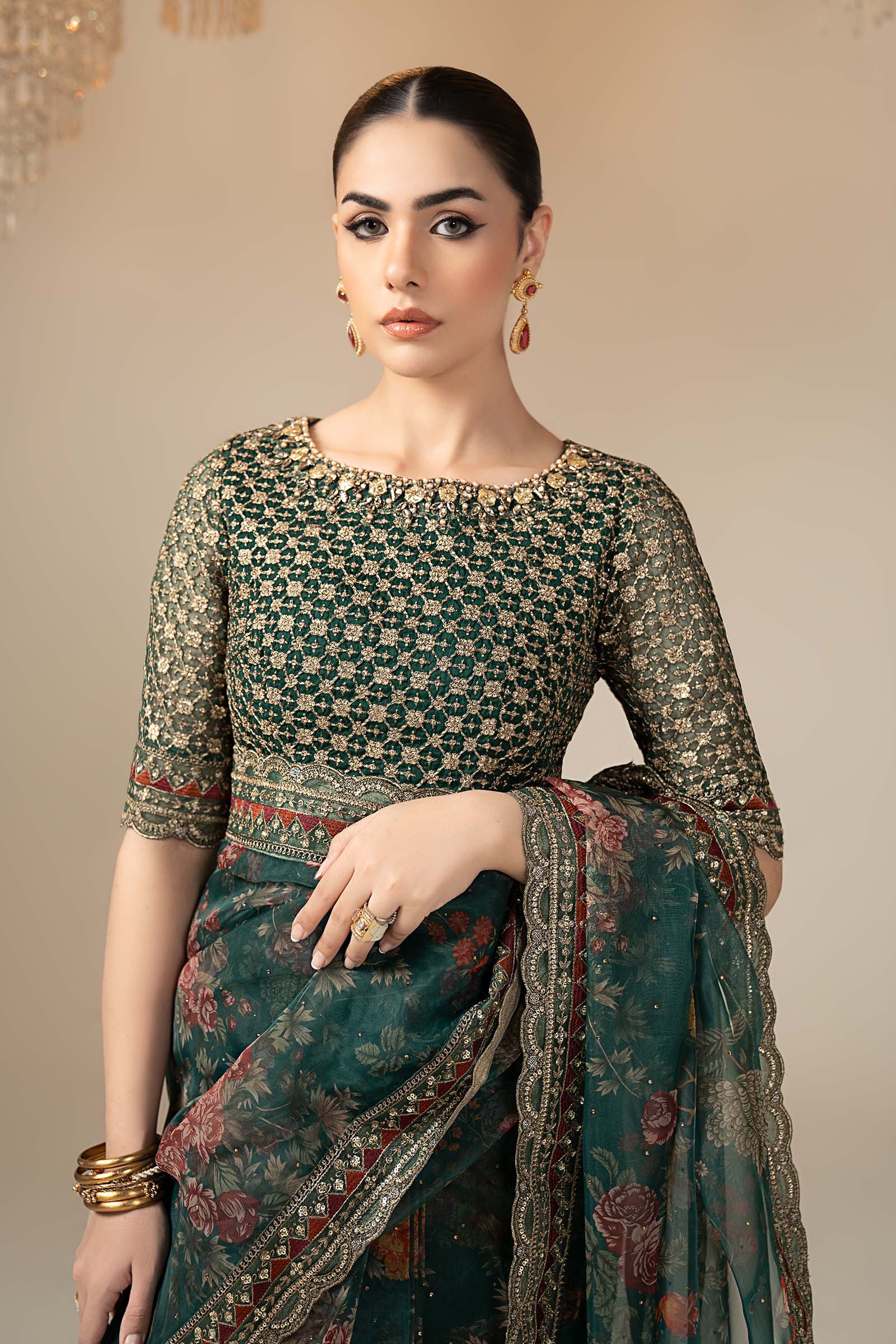 Embroidered Organza Saree - Image 2