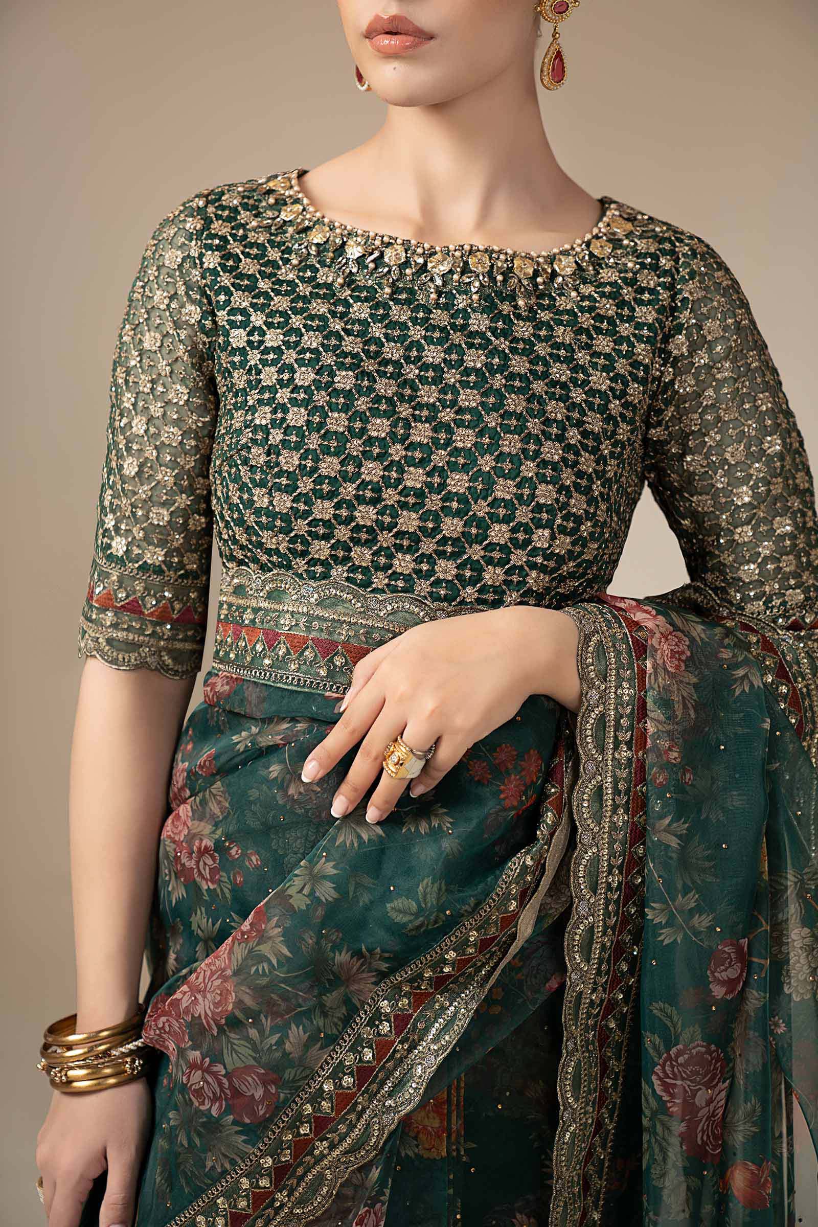 Embroidered Organza Saree - Image 5