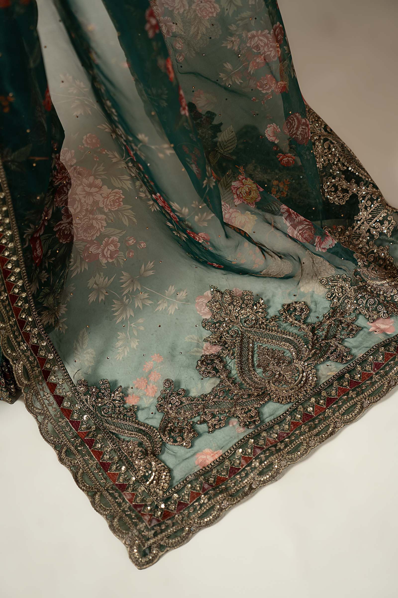 Embroidered Organza Saree - Image 6
