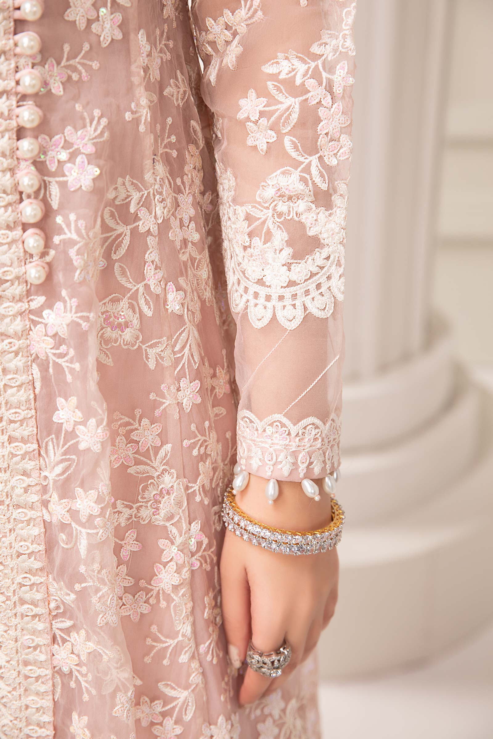3 Piece Embroidered Organza Suit - Image 4