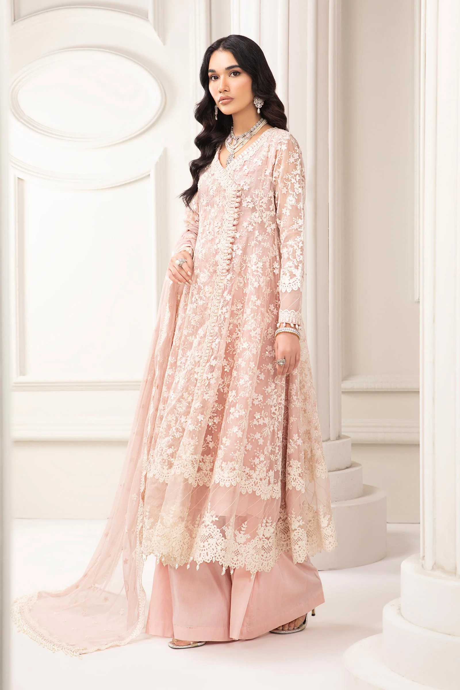 3 Piece Embroidered Organza Suit - Image 5