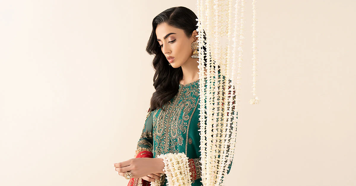 3 Piece Embroidered Raw Silk Suit - Image 8