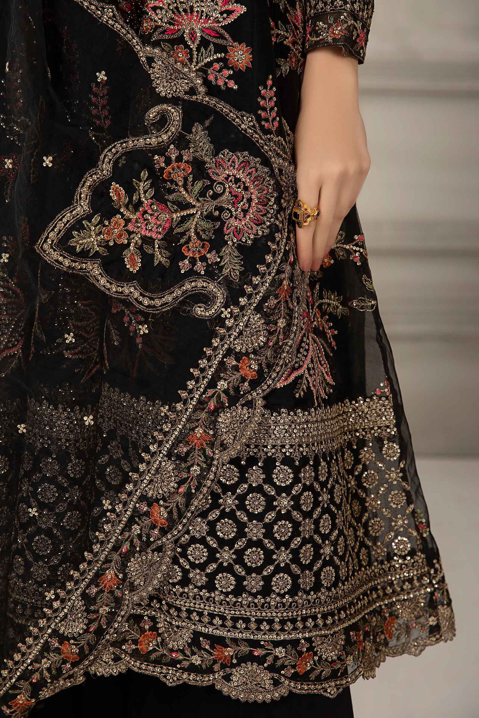 3 Piece Embroidered Organza Suit - Image 4
