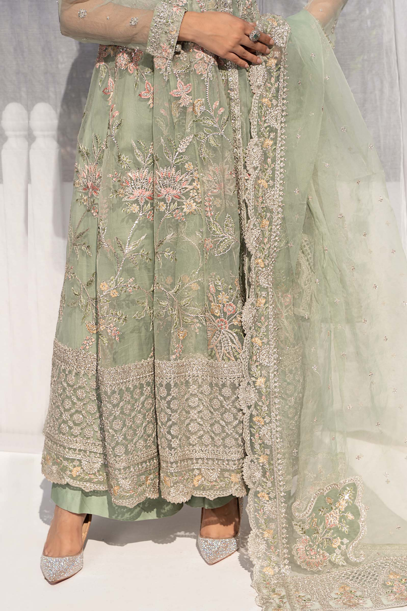 3 Piece Embroidered Organza Suit - Image 3