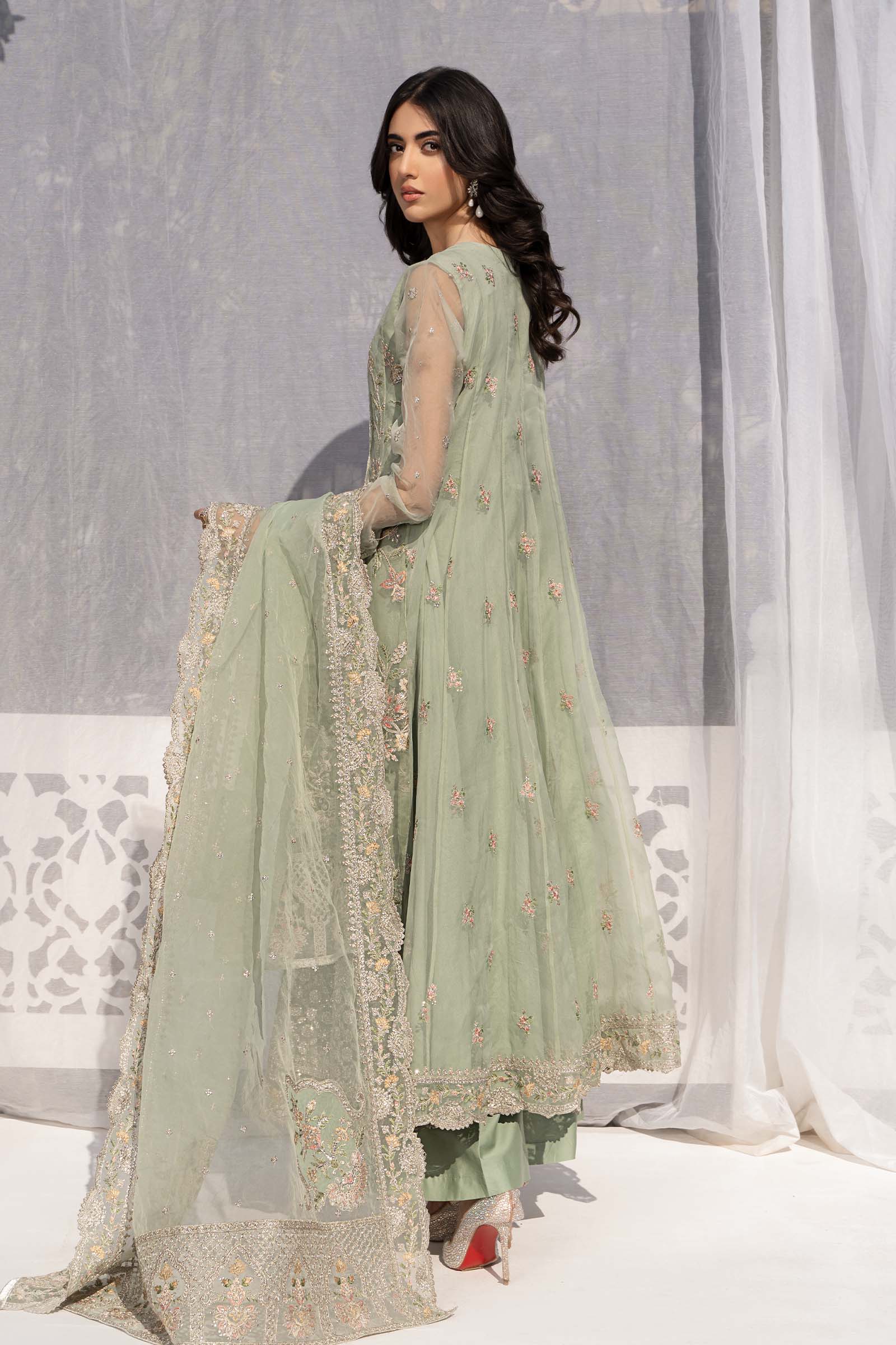 3 Piece Embroidered Organza Suit - Image 6
