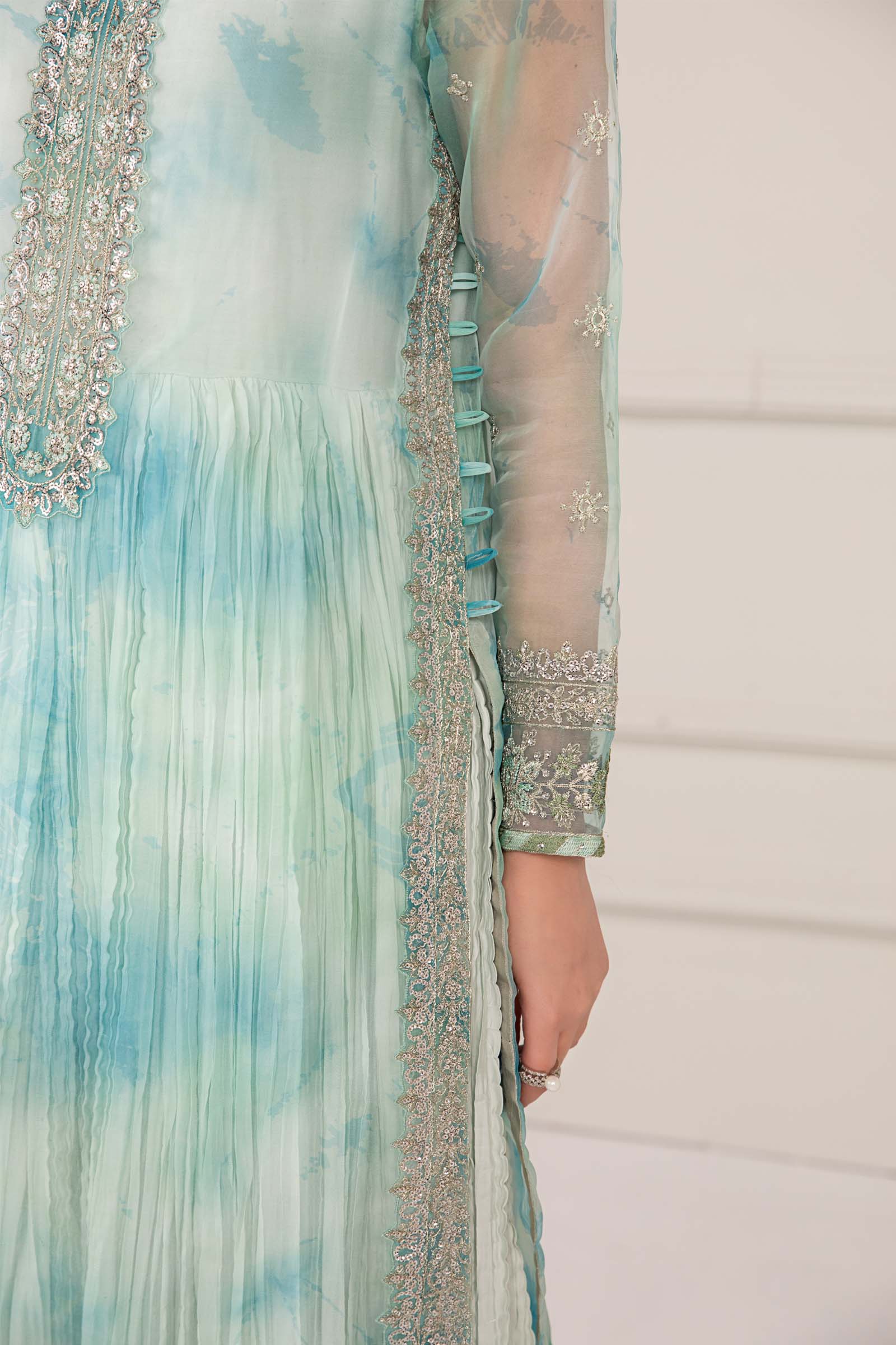 3 Piece Embroidered Organza Suit - Image 6