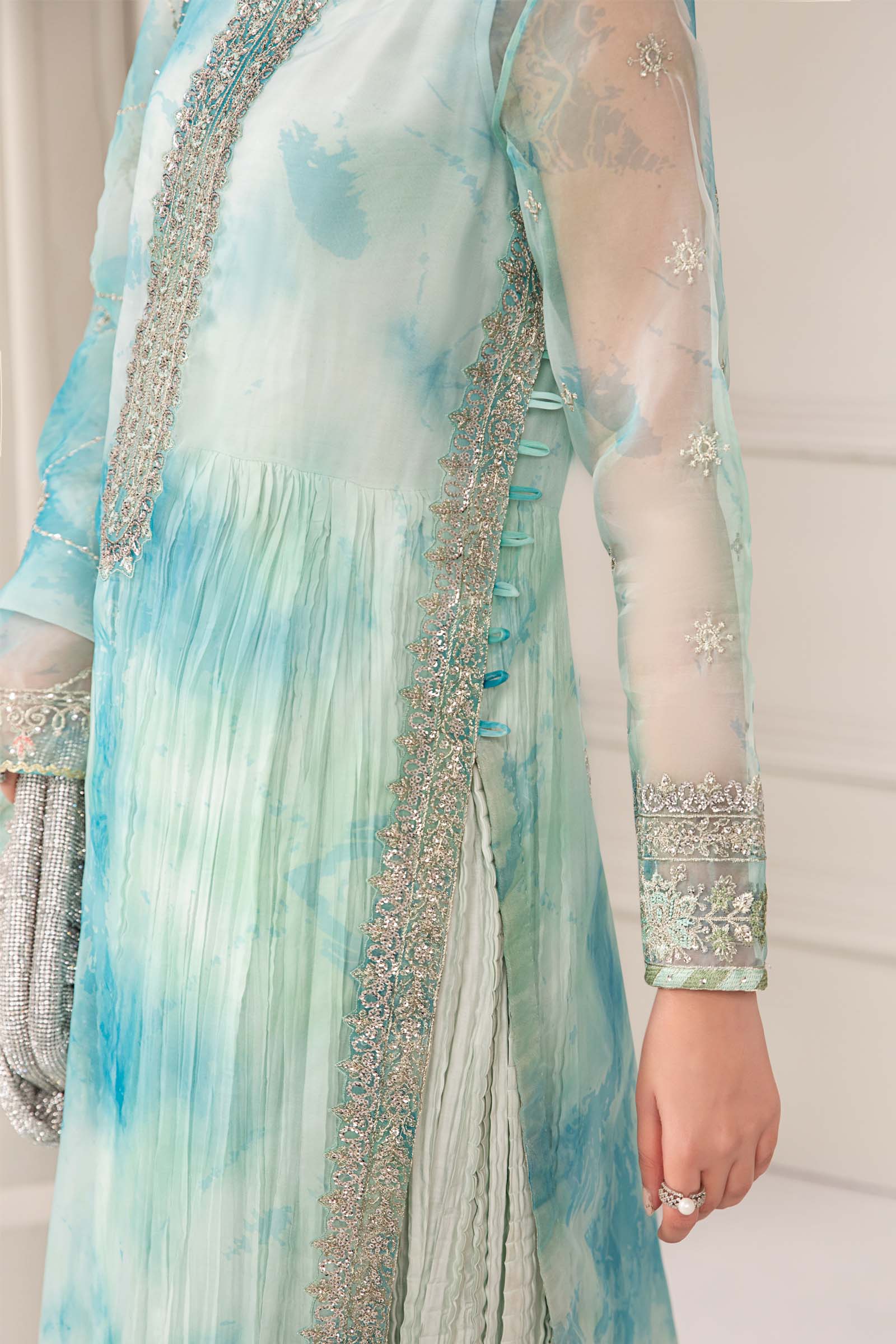 3 Piece Embroidered Organza Suit - Image 7