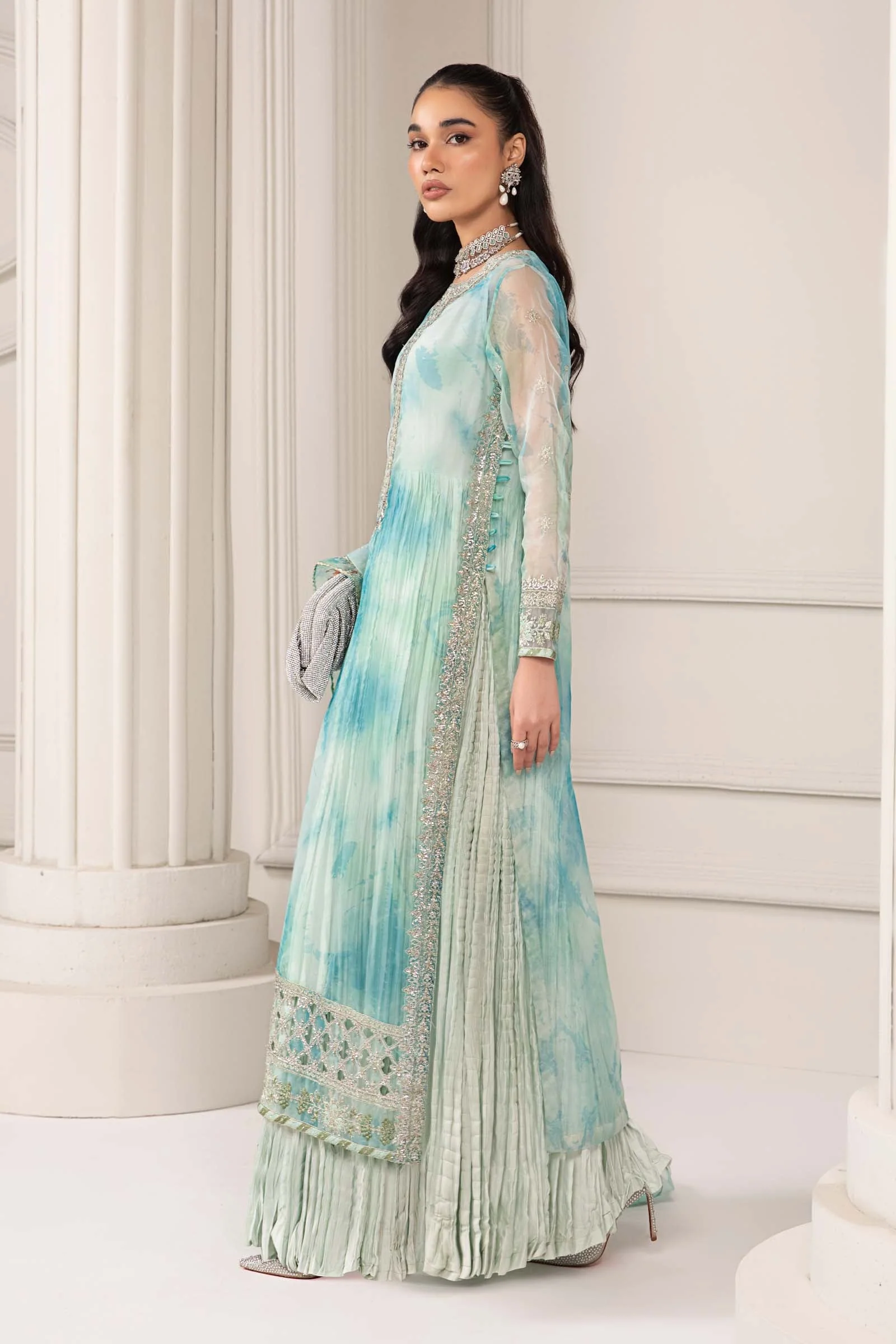 3 Piece Embroidered Organza Suit - Image 8