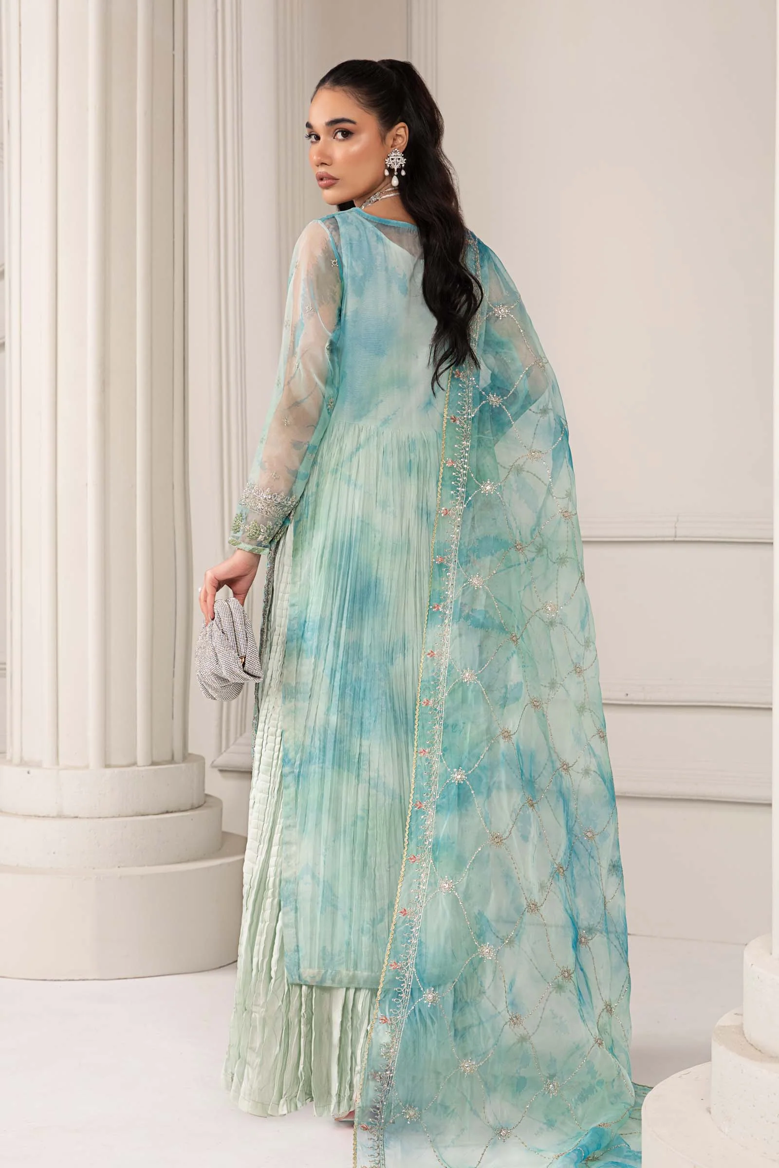 3 Piece Embroidered Organza Suit - Image 9
