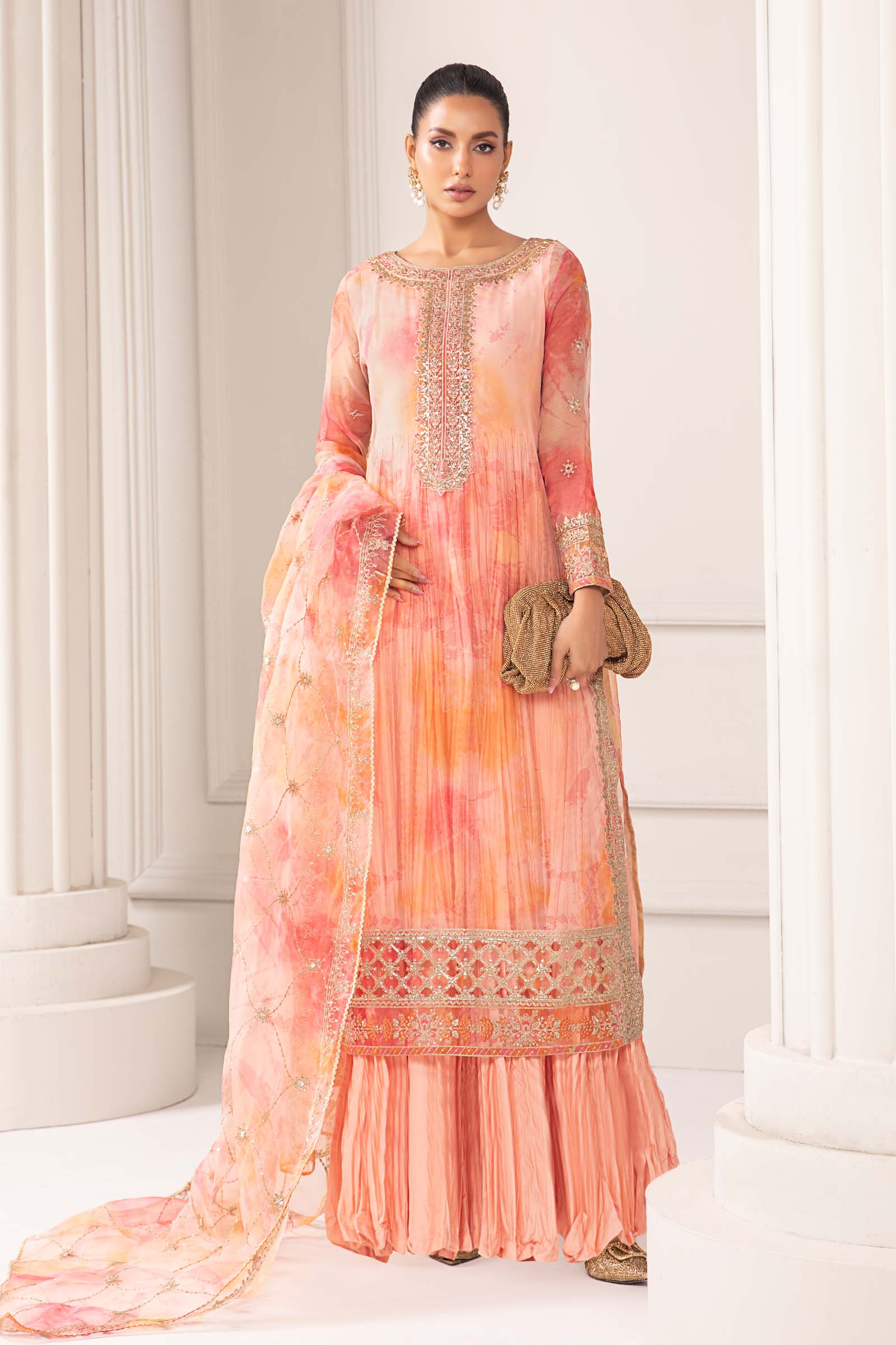 3 Piece Embroidered Organza Suit