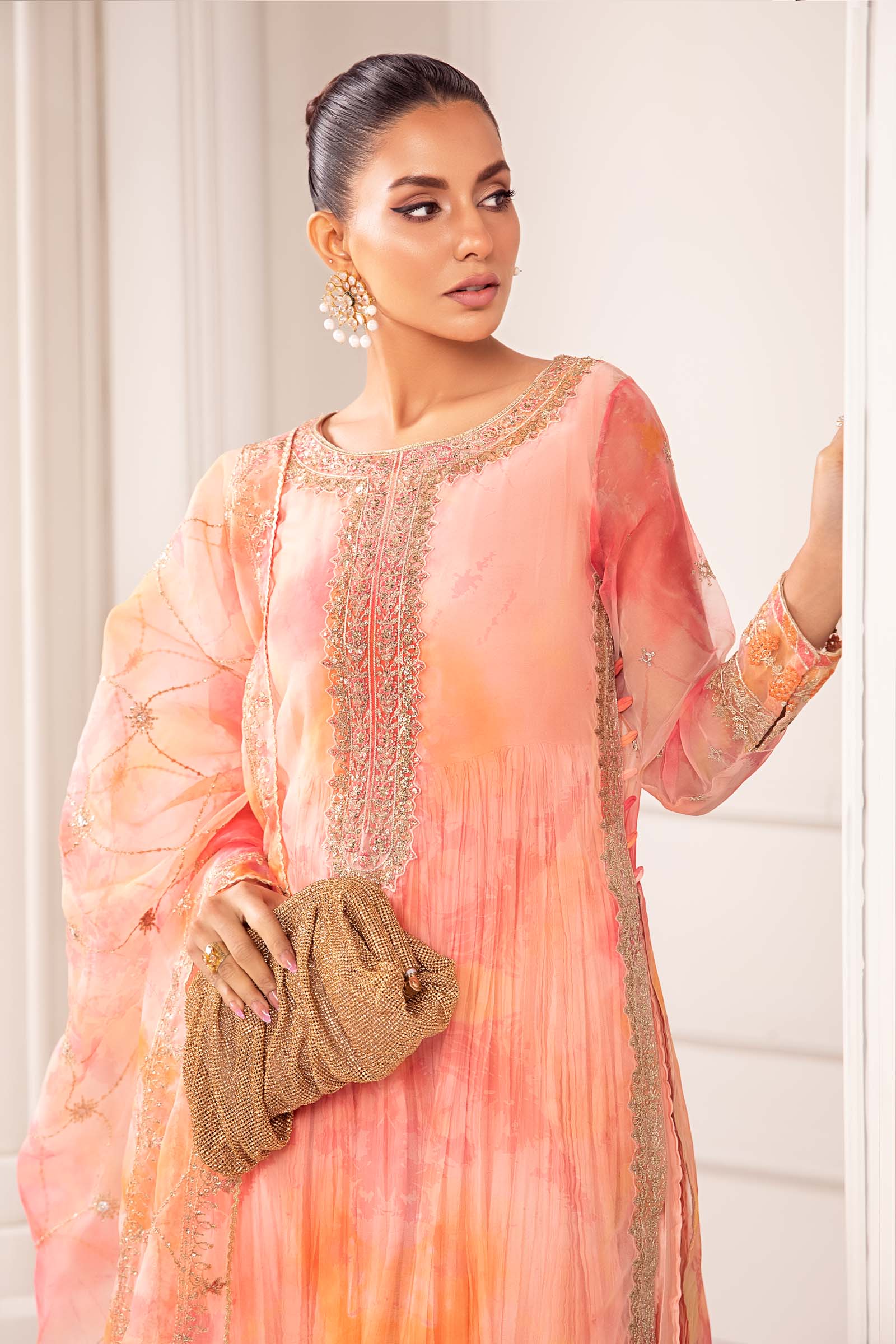 3 Piece Embroidered Organza Suit - Image 2