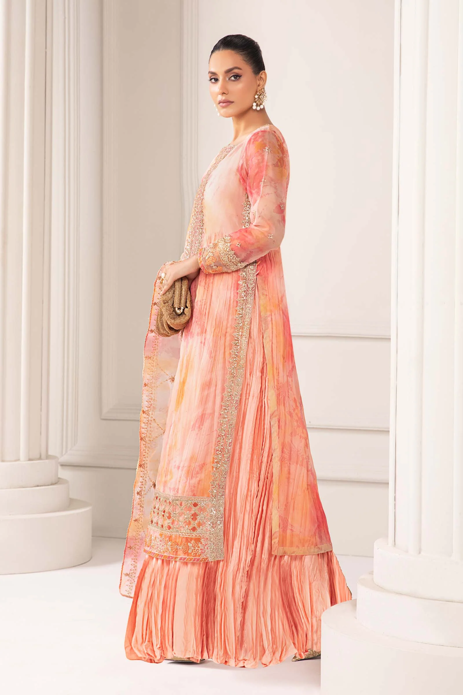 3 Piece Embroidered Organza Suit - Image 4
