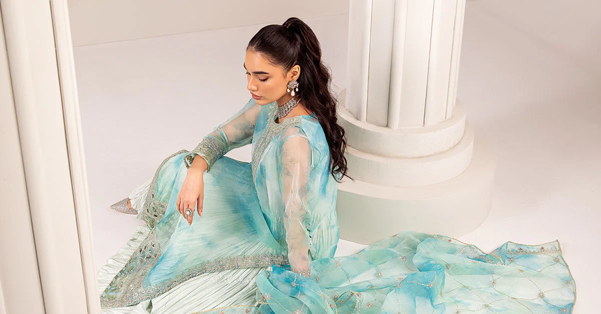 3 Piece Embroidered Organza Suit - Image 7