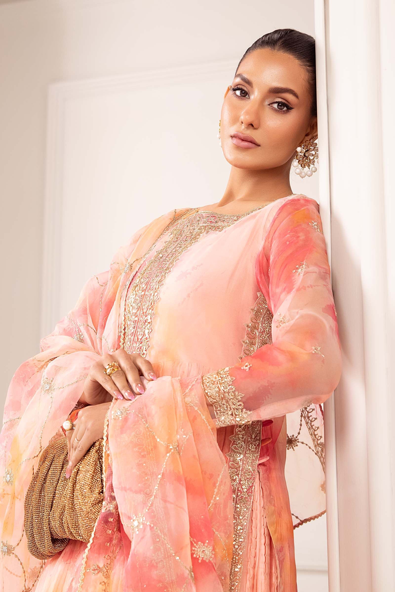 3 Piece Embroidered Organza Suit - Image 3