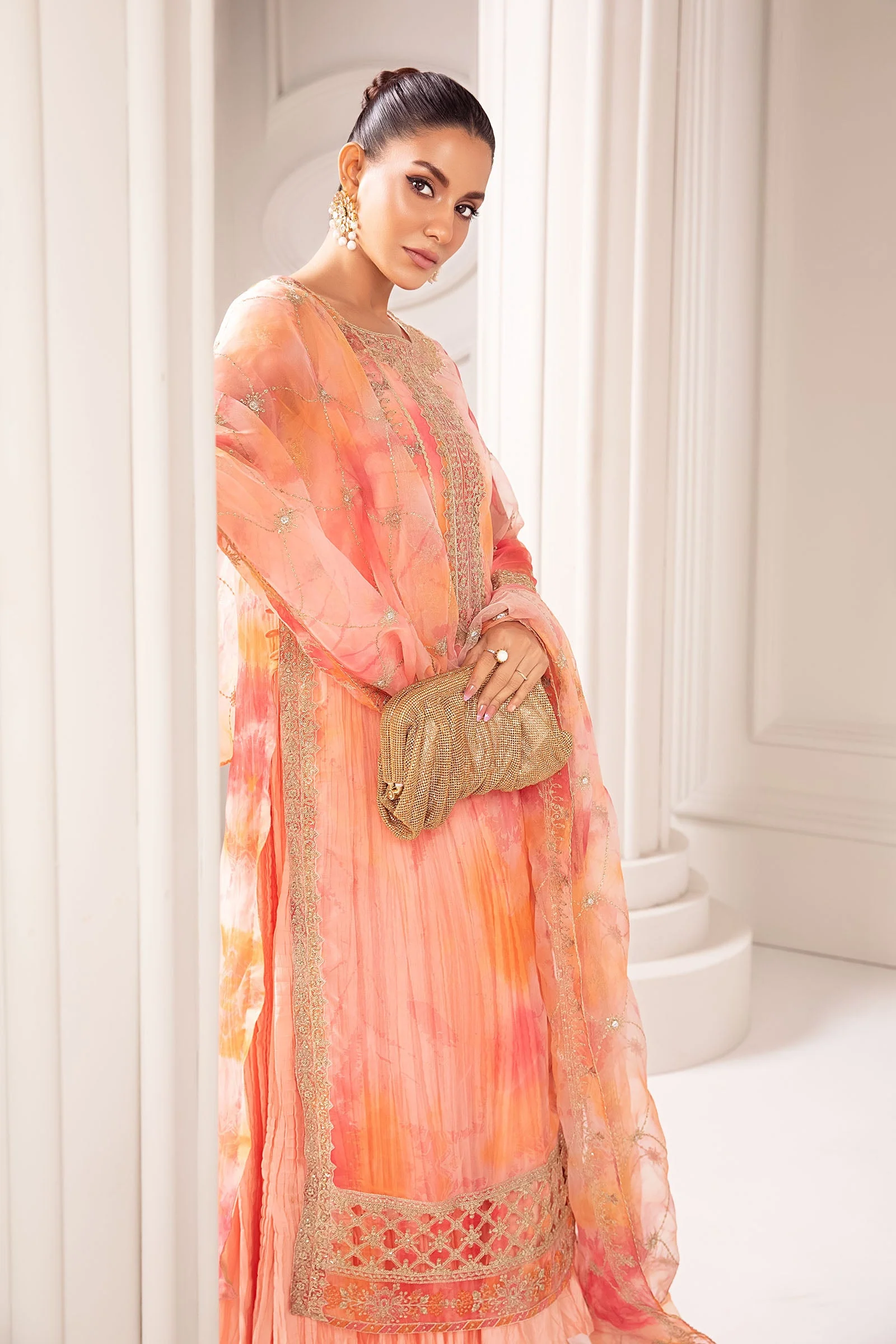 3 Piece Embroidered Organza Suit - Image 4