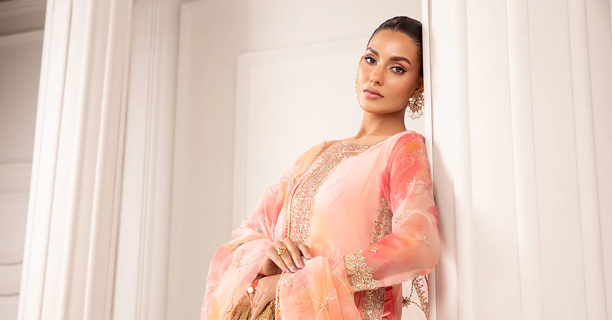 3 Piece Embroidered Organza Suit - Image 6