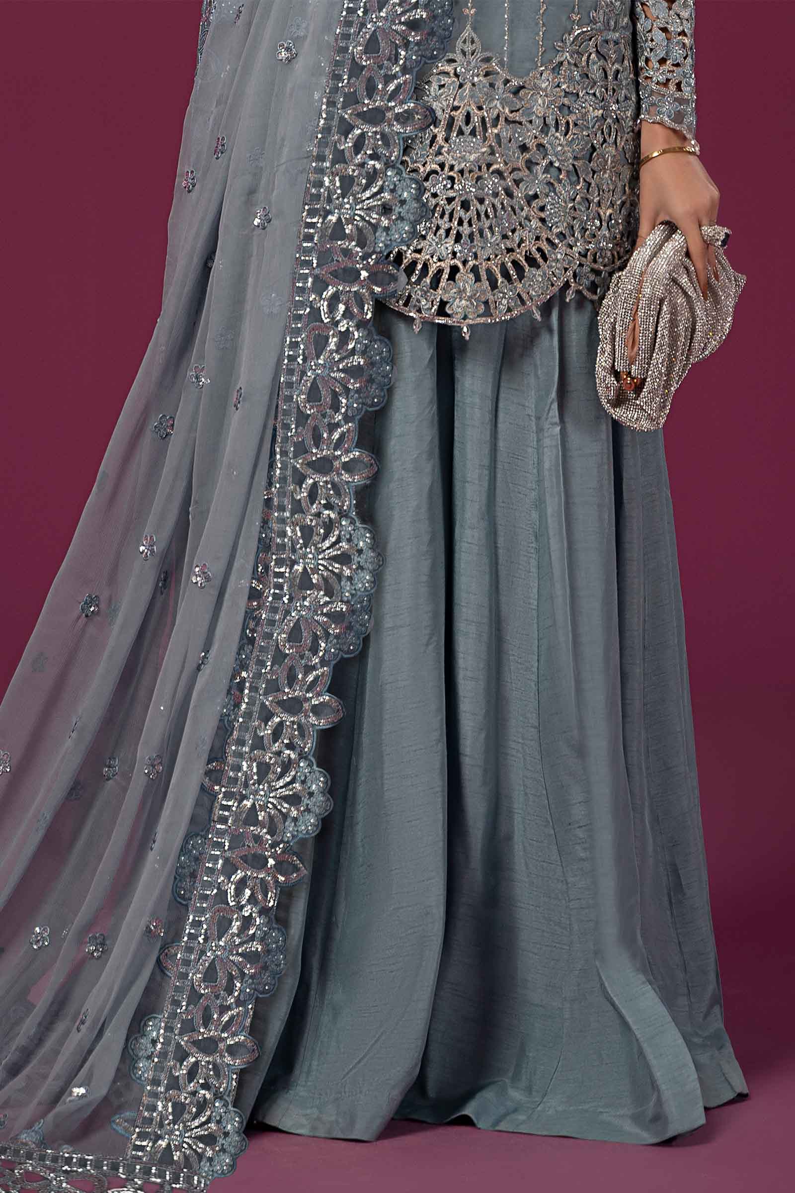3 Piece Embroidered Organza Suit - Image 3