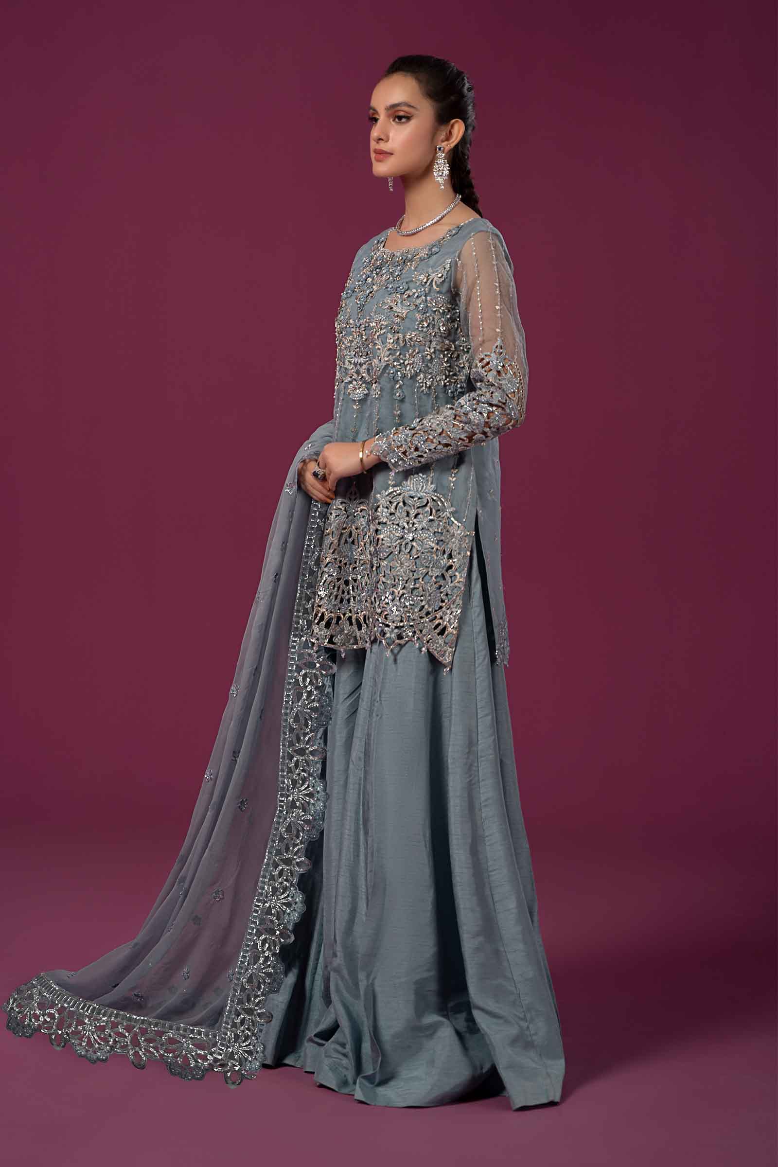 3 Piece Embroidered Organza Suit - Image 4