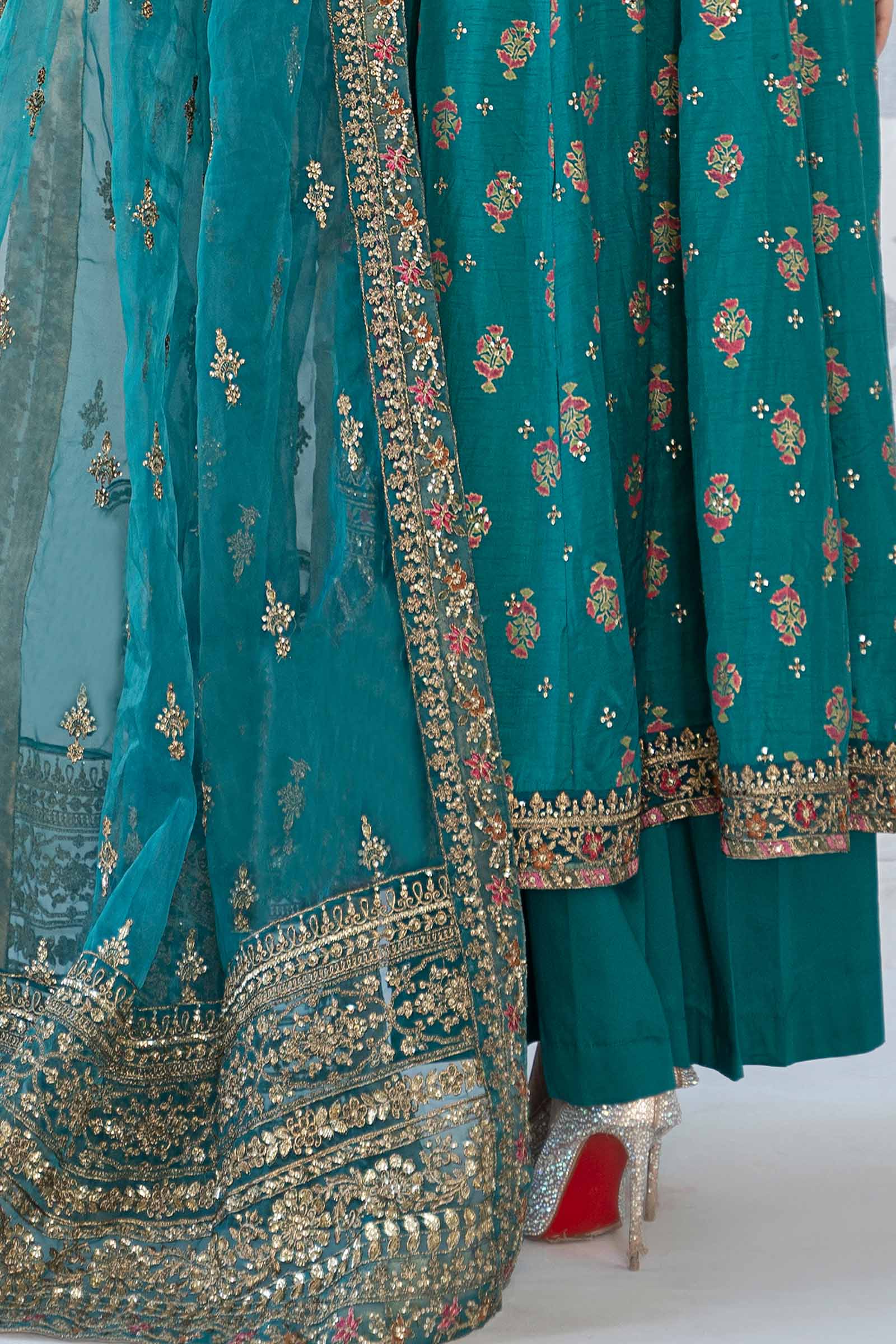 3 Piece Printed Raw Silk Suit - Image 3
