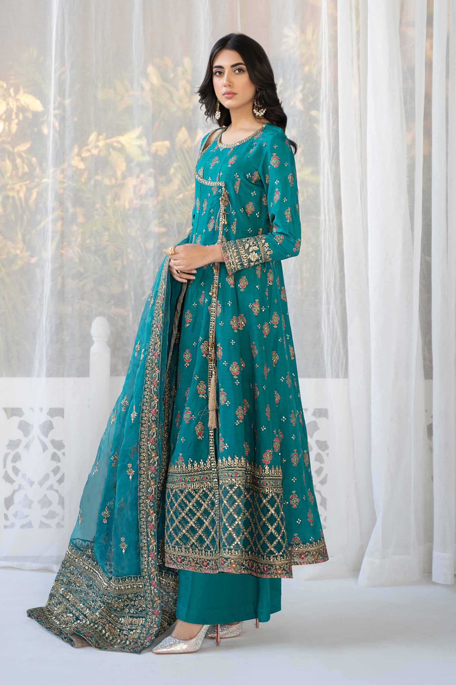 3 Piece Printed Raw Silk Suit - Image 4