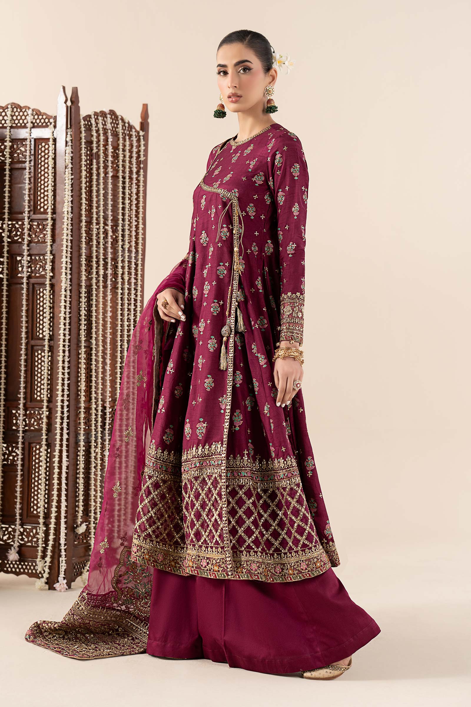 3 Piece Printed Raw Silk Suit - Image 5