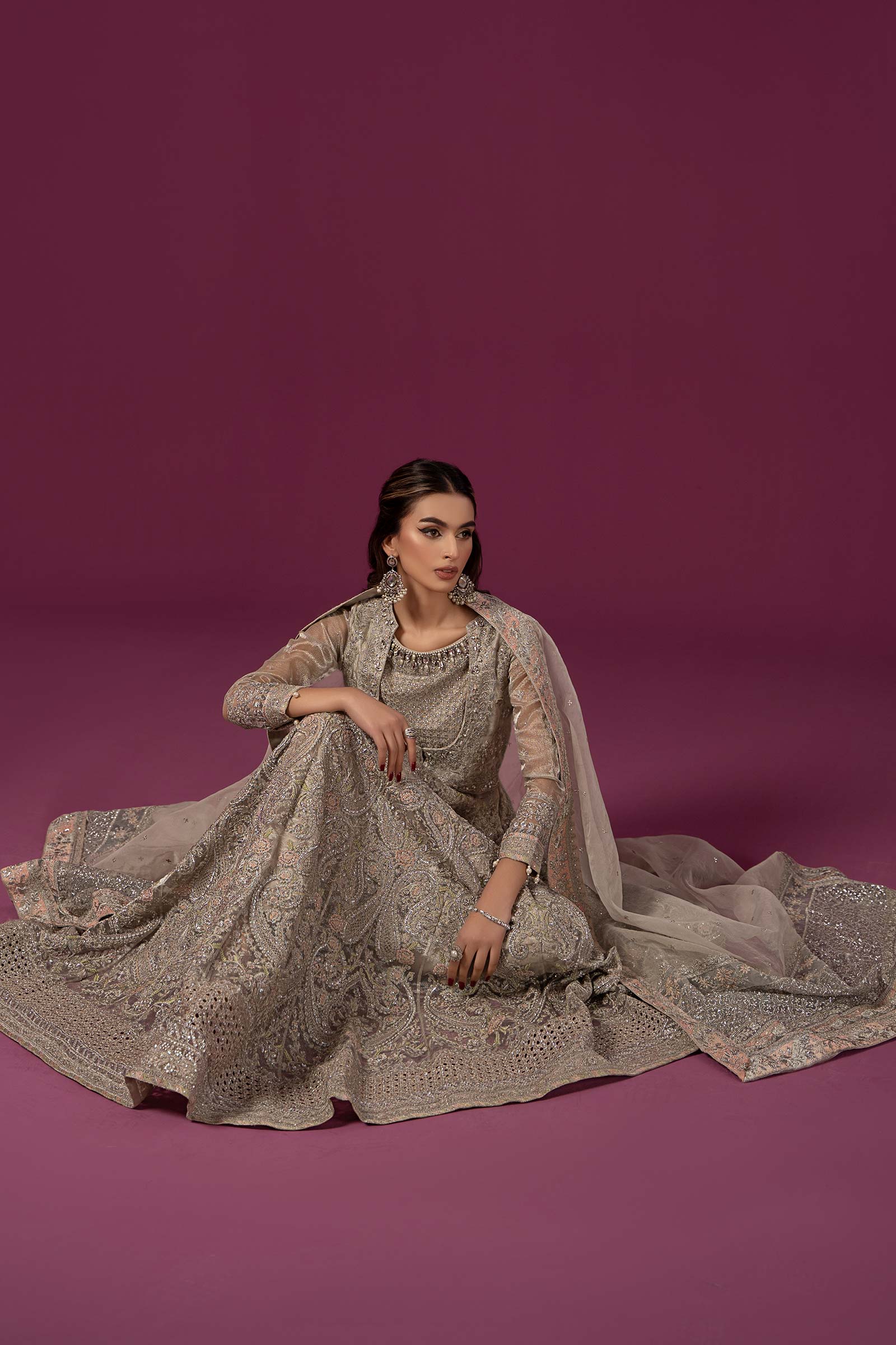 3 Piece Embroidered Net Suit - Image 3