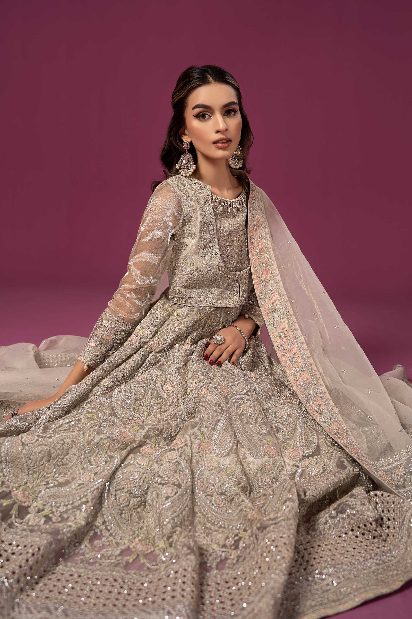 3 Piece Embroidered Net Suit - Image 4