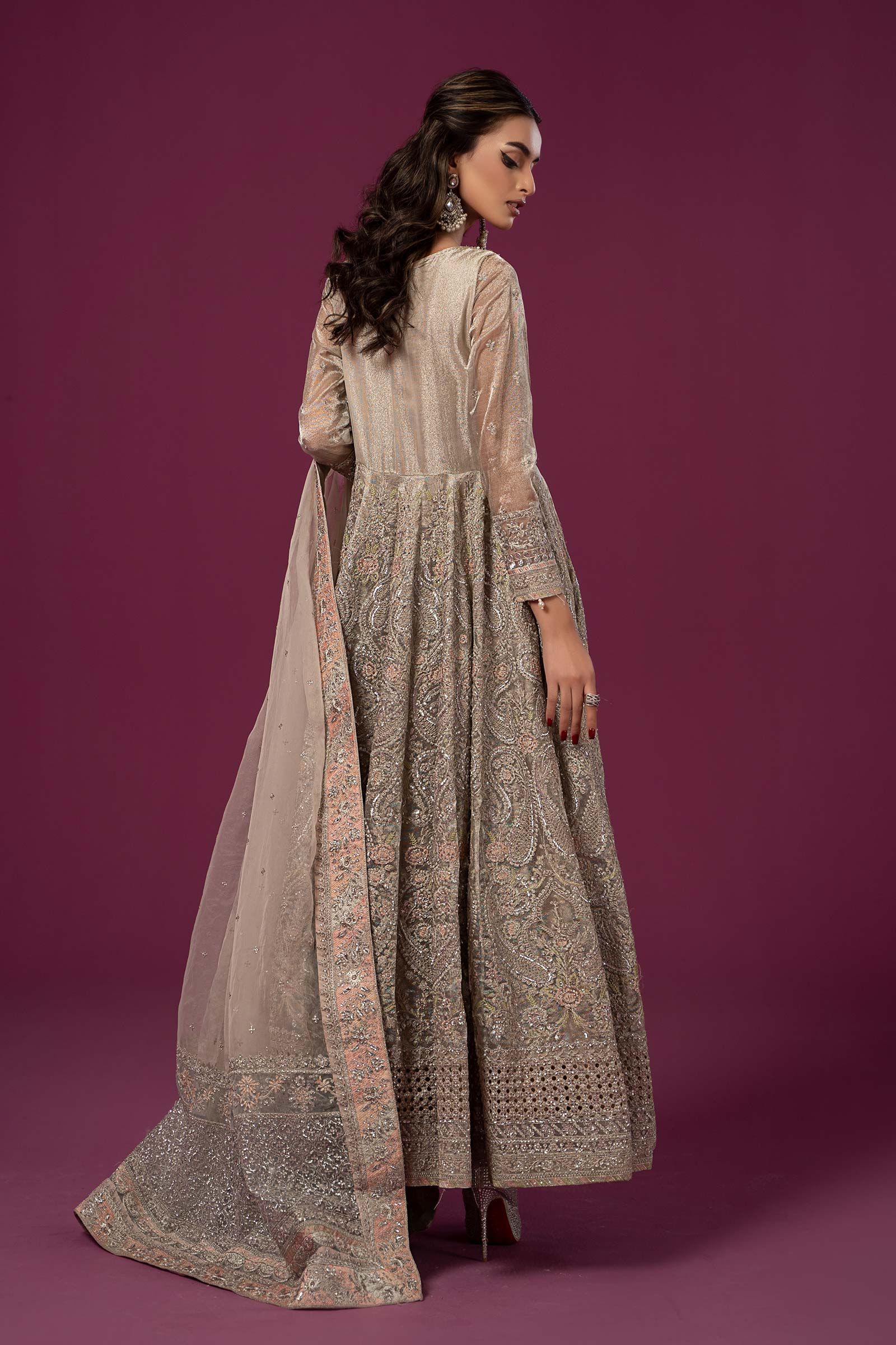 3 Piece Embroidered Net Suit - Image 7