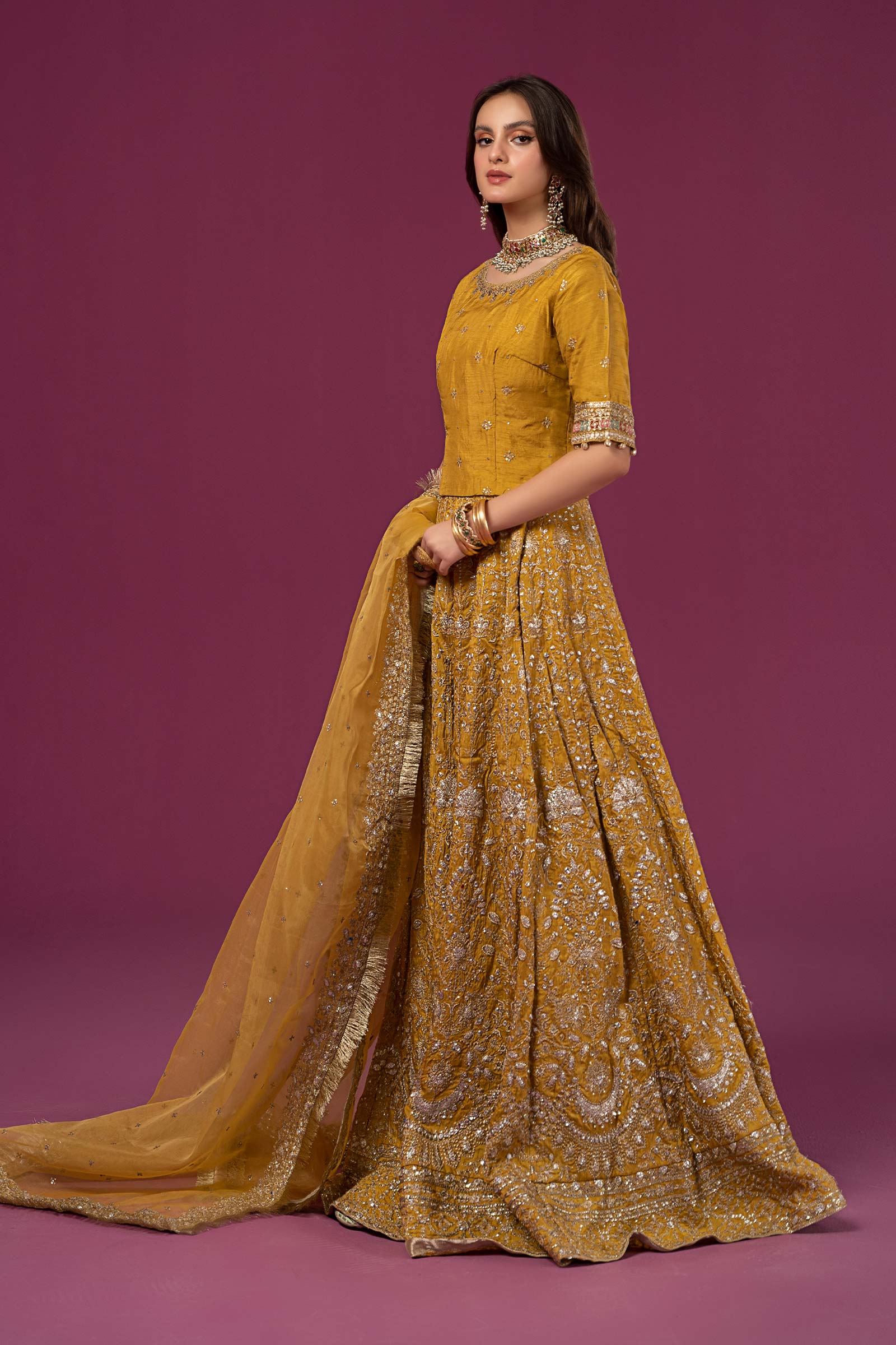 3 Piece Embroidered Raw Silk Suit - Image 4