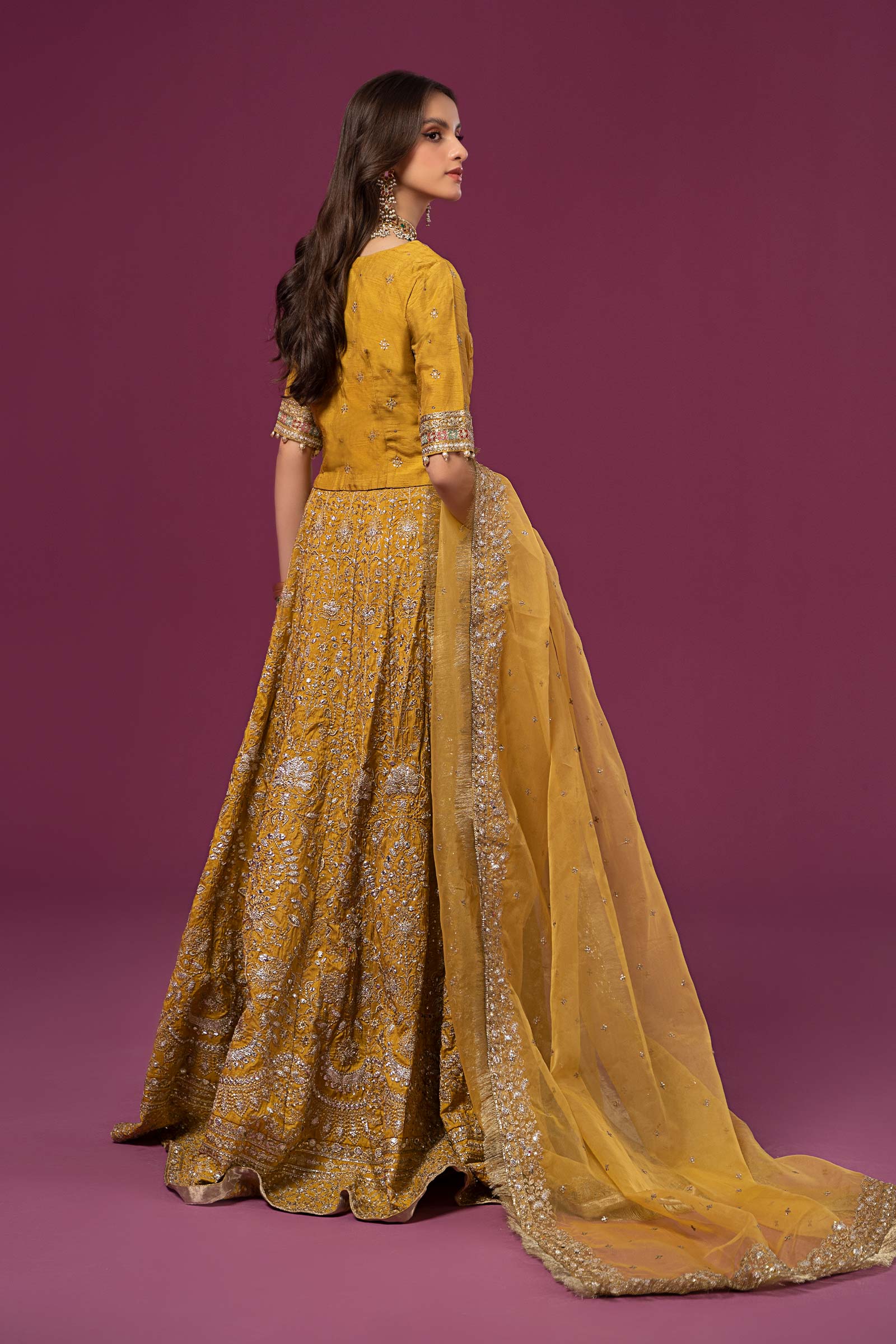 3 Piece Embroidered Raw Silk Suit - Image 5