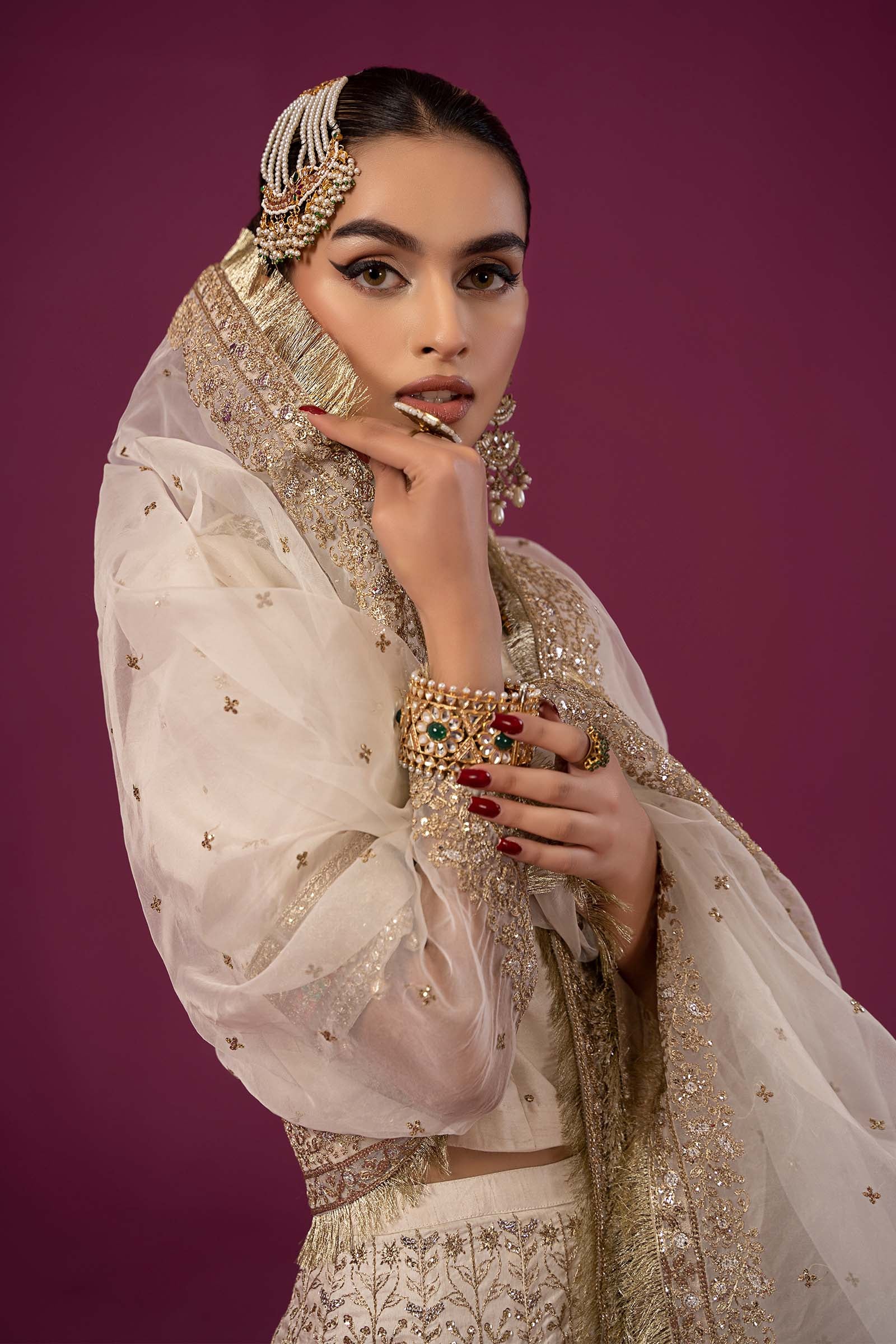 3 Piece Embroidered Raw Silk Suit - Image 3